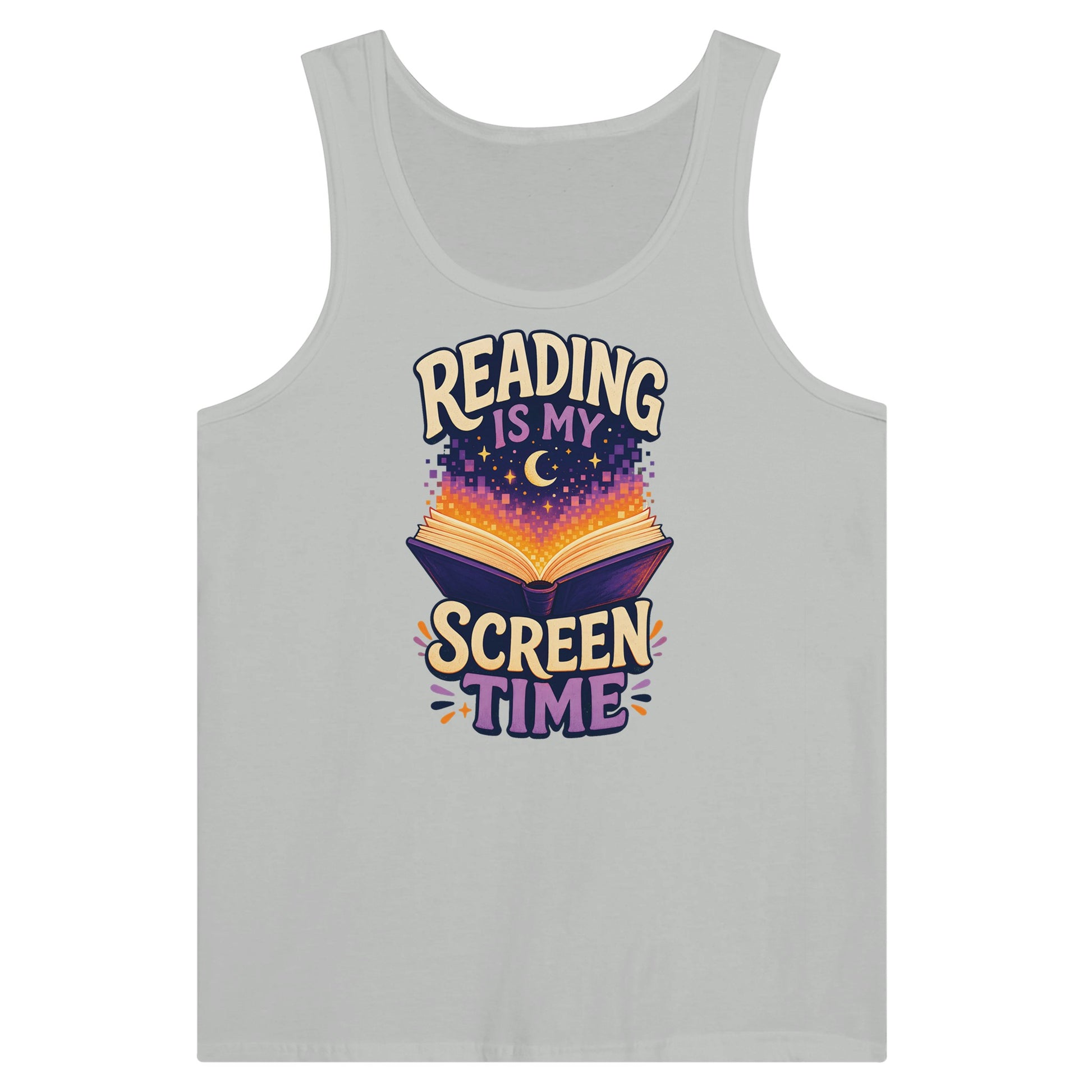 Reading Is My Screen Time Book Graphic Premium Unisex Tank Top — product view 5
