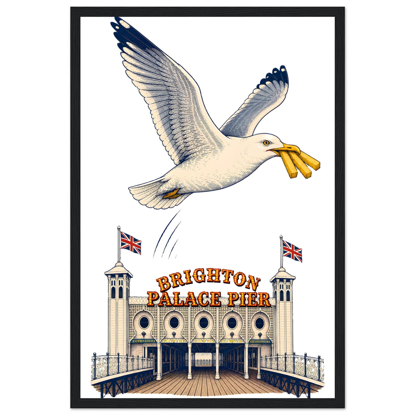 Brighton Palace Pier Chip Heist Framed Wall Art — product view 6