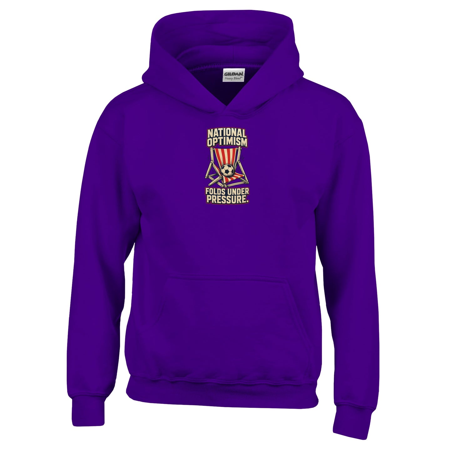 National Optimism Folds Under Pressure Football Kids' Hoodie — product view 10