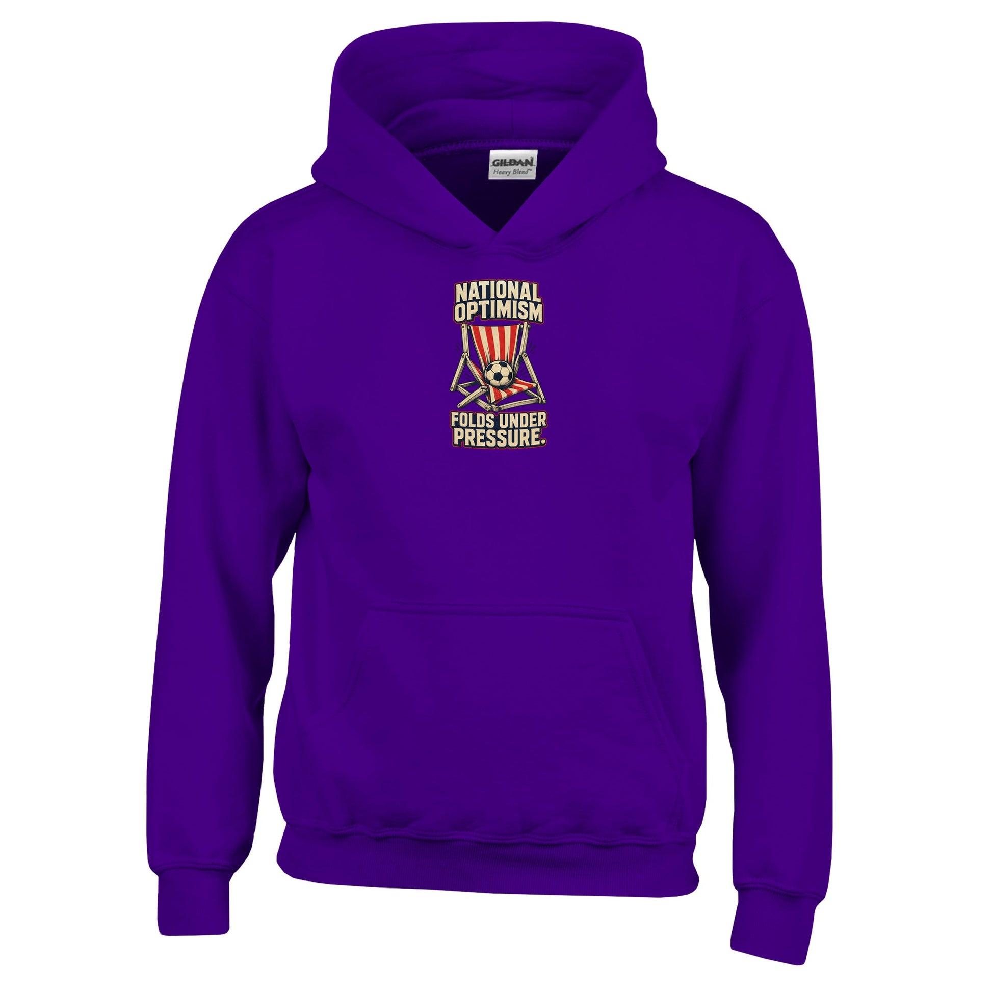 National Optimism Folds Under Pressure Football Kids' Hoodie — product view 10