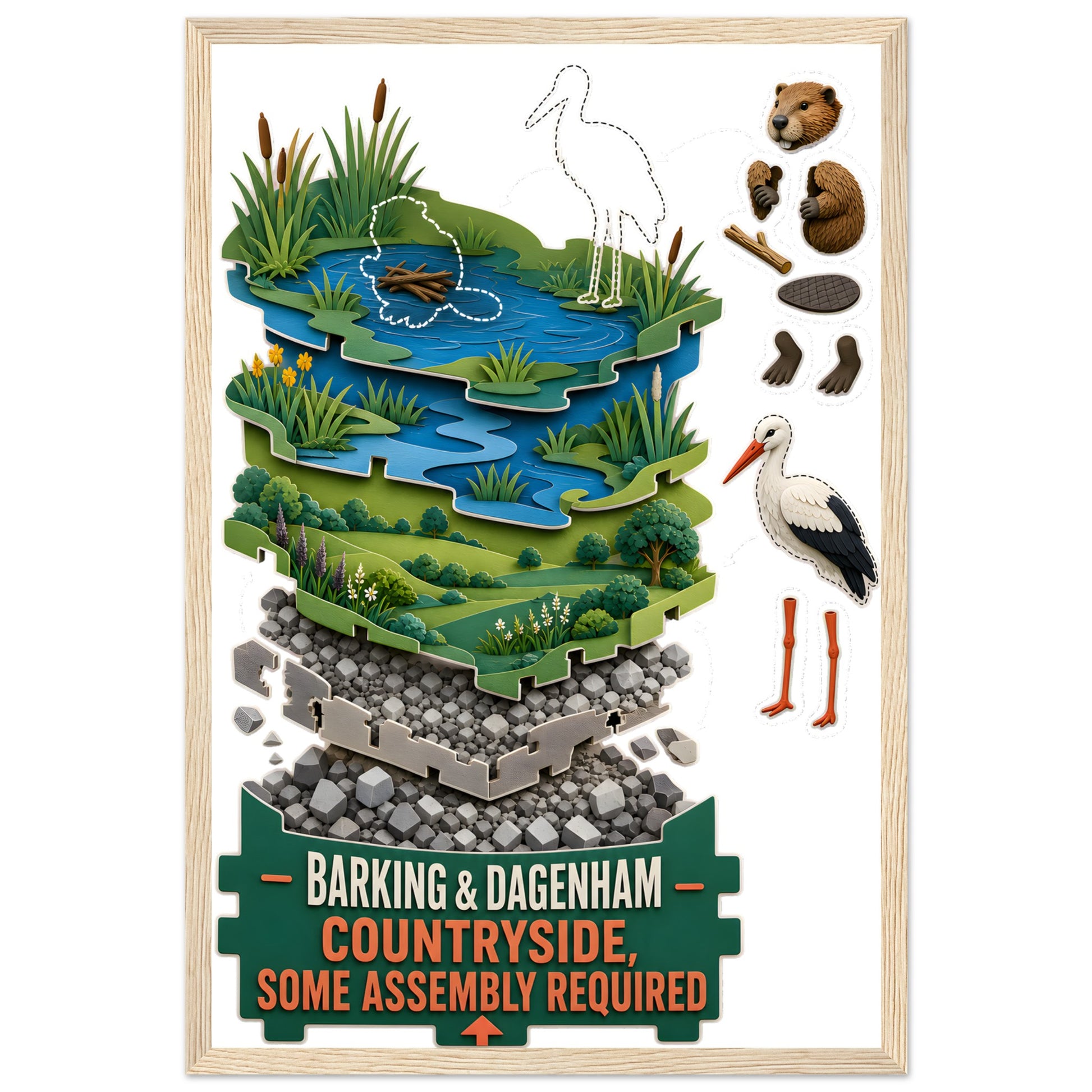 Barking & Dagenham Countryside Framed Wall Art — product view 3