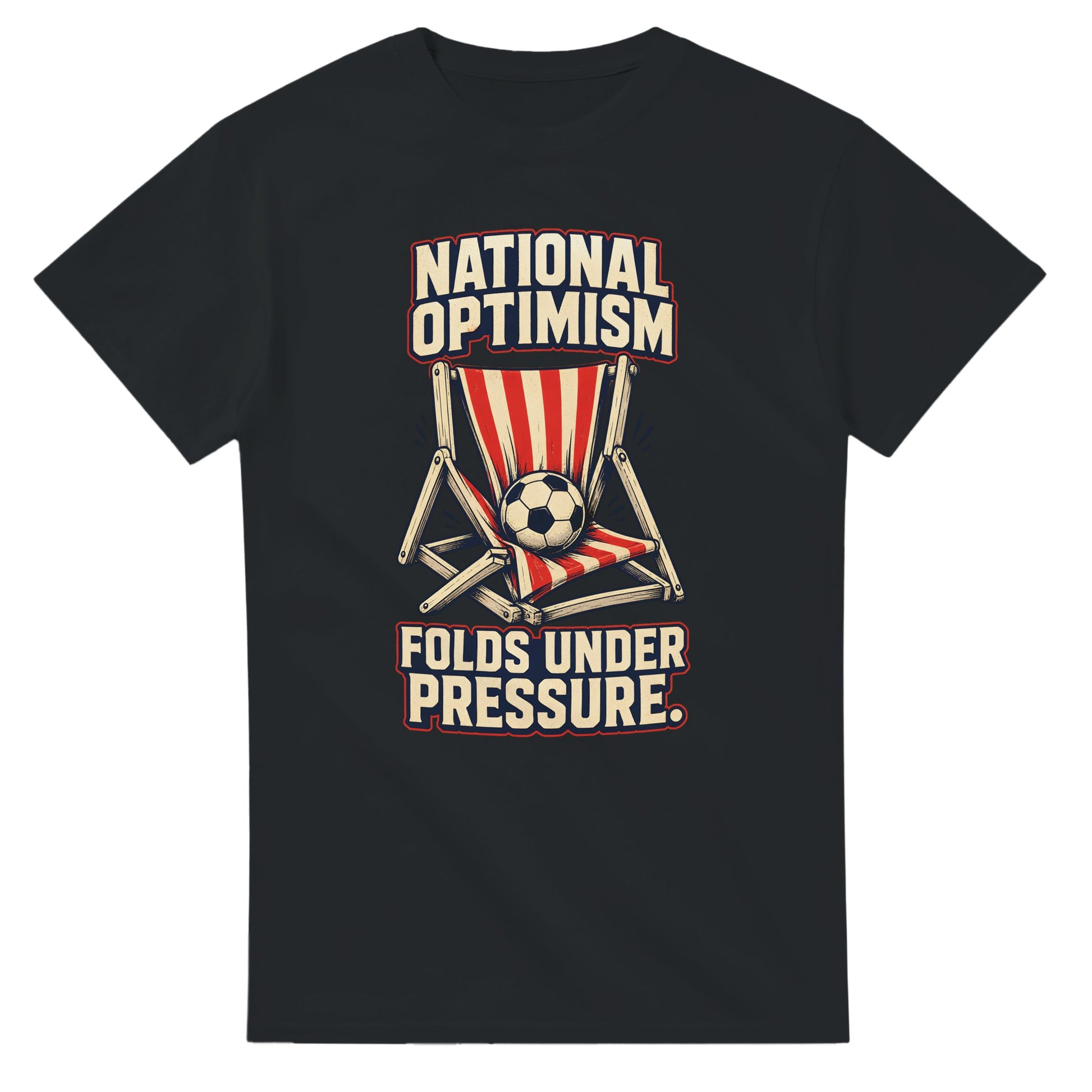 National Optimism Folds Under Pressure Football T-shirt — product view 10
