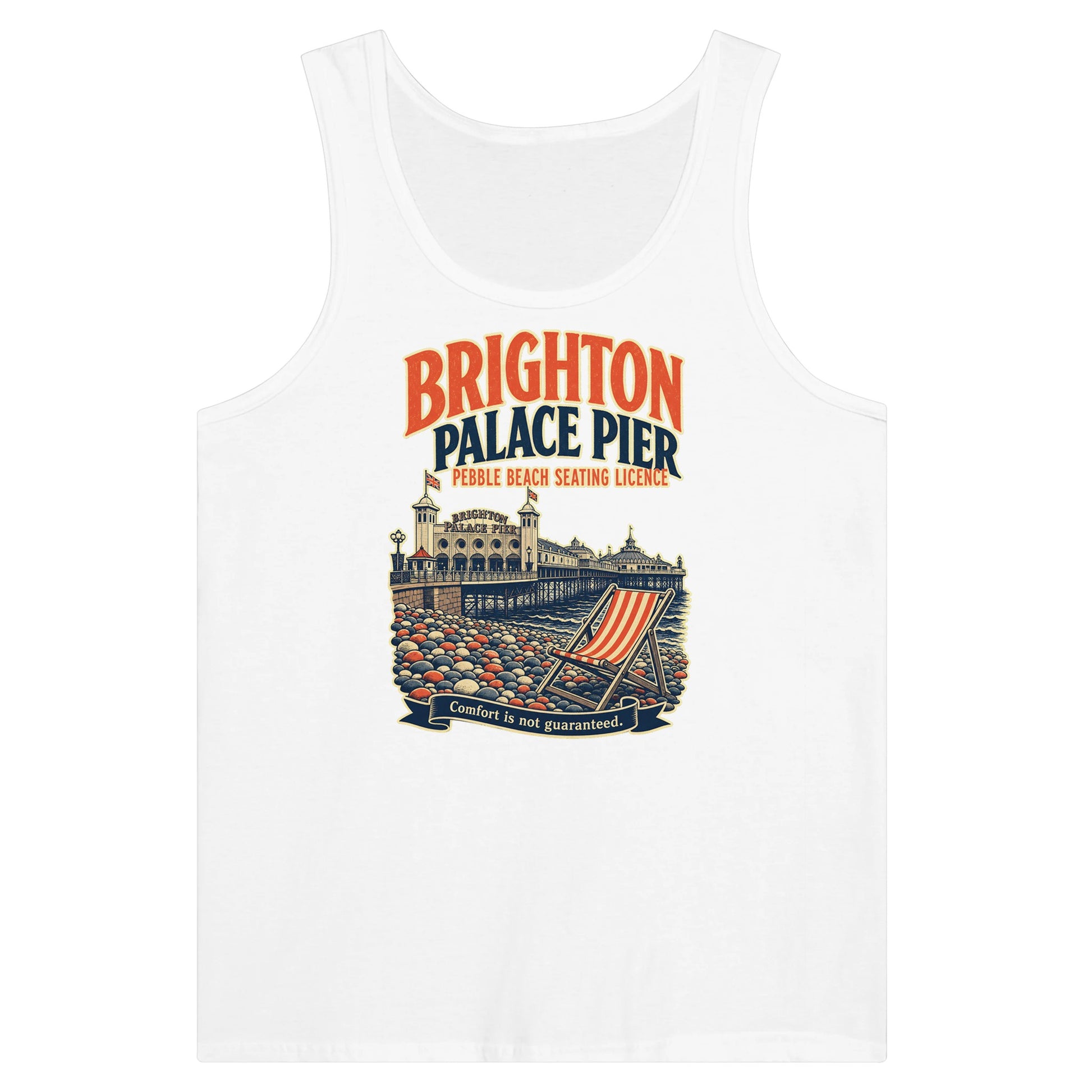 Brighton Pebble Beach Seating Licence Premium Unisex Tank Top — product view 1