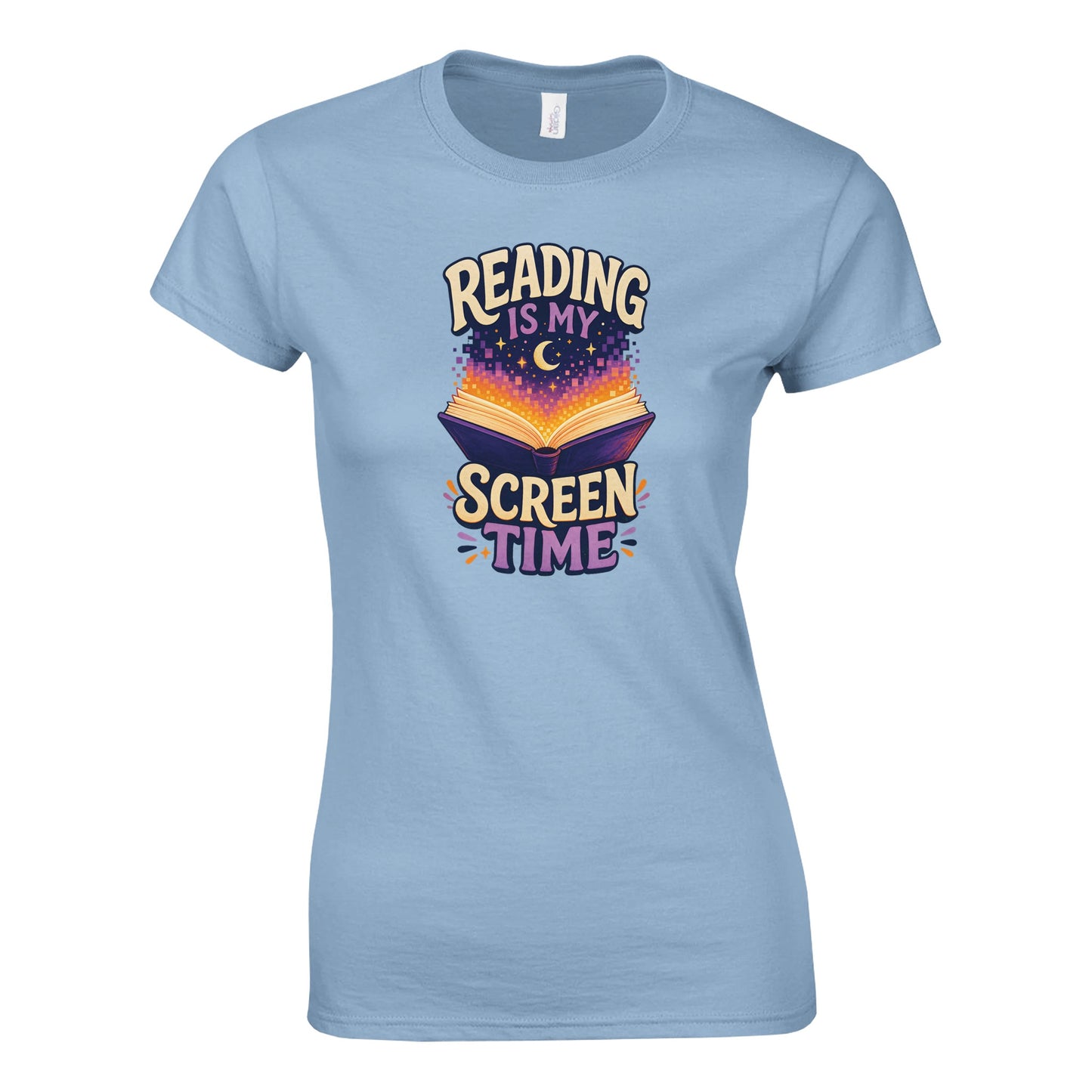 Reading Is My Screen Time Book Graphic Women's T-shirt — product view 3