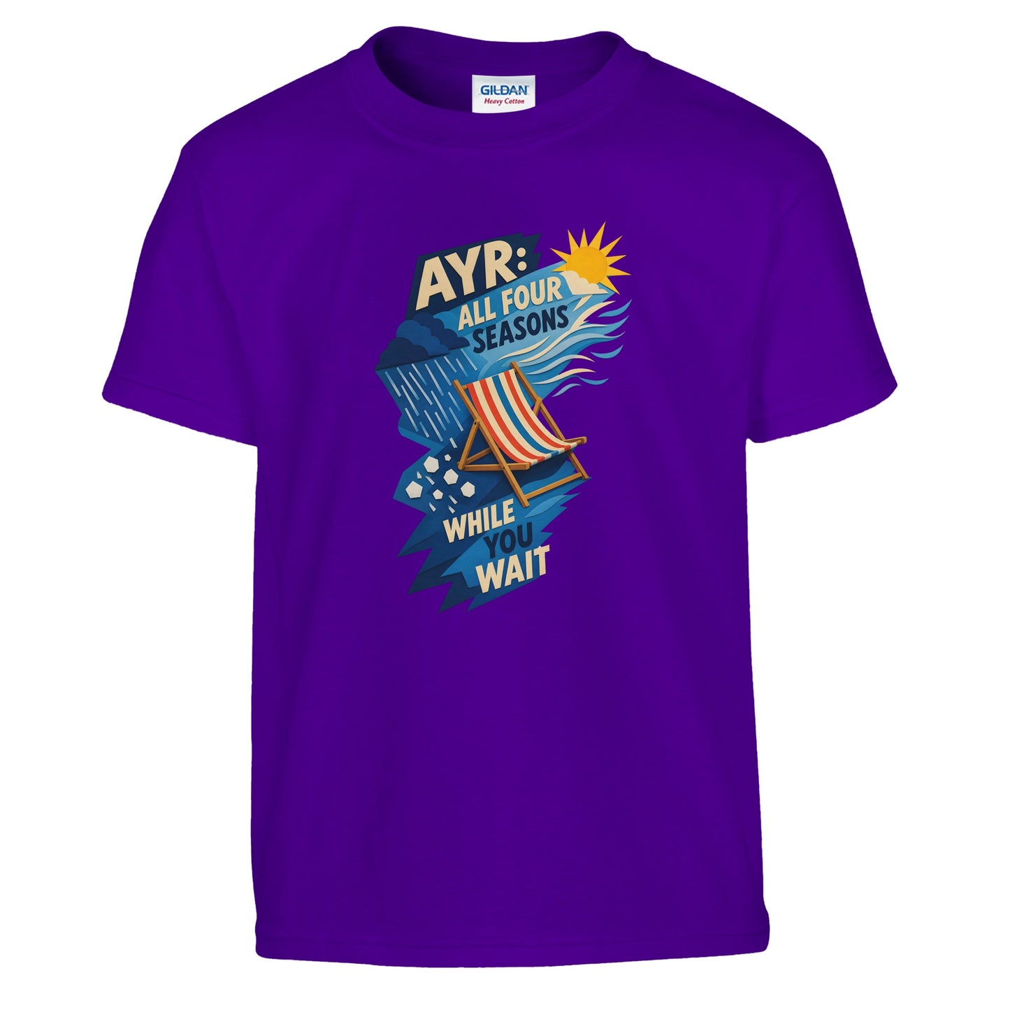 Ayr: All Four Seasons While You Wait Kids' T-shirt — product view 6