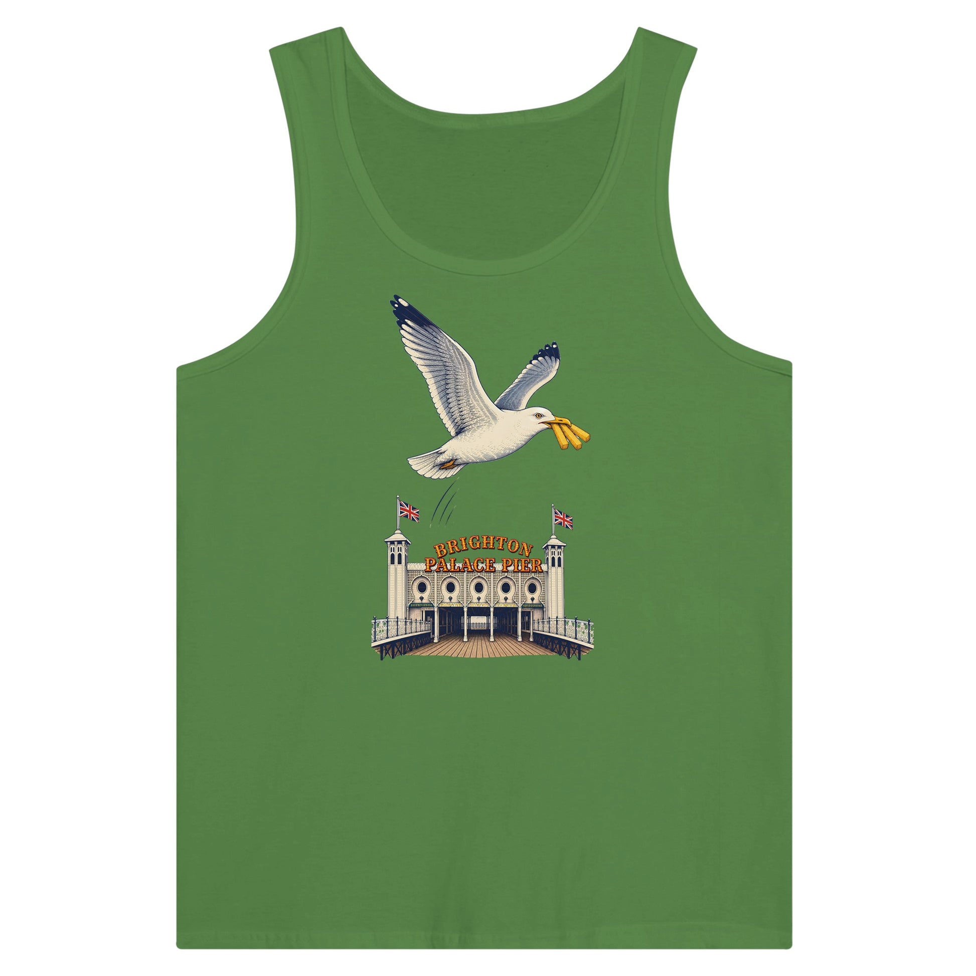 Brighton Palace Pier Chip Heist Premium Unisex Tank Top — product view 13