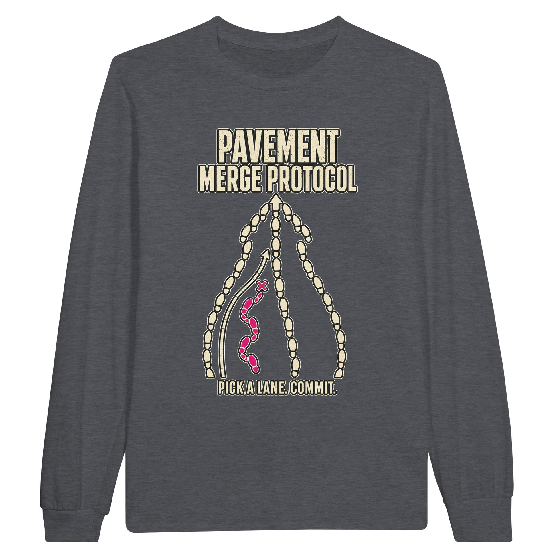 Pavement Merge Protocol — Pick a Lane Long-Sleeve T-shirt — product view 2