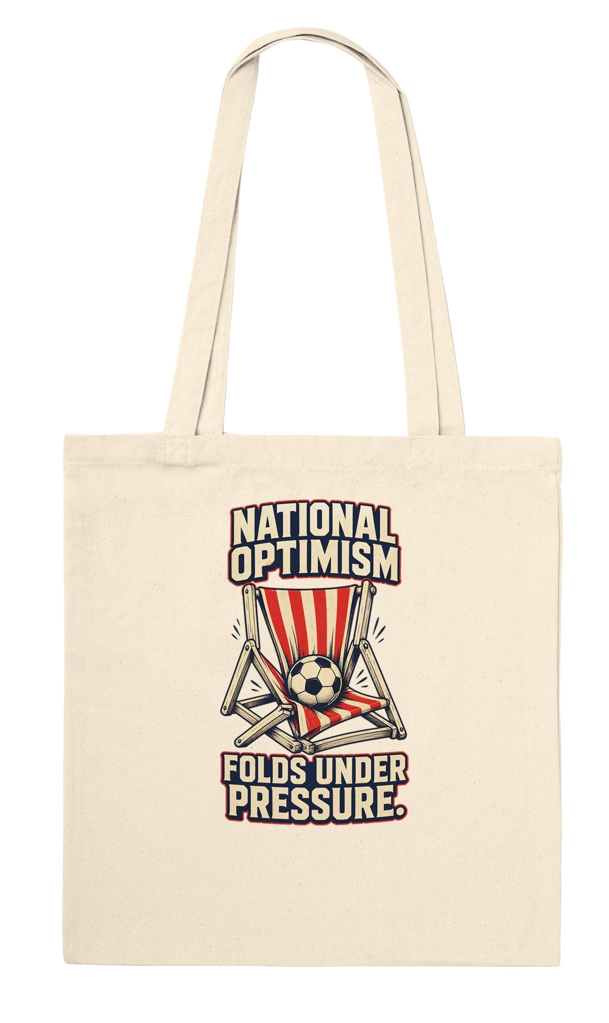 National Optimism Folds Under Pressure Football Tote Bag — product view 6