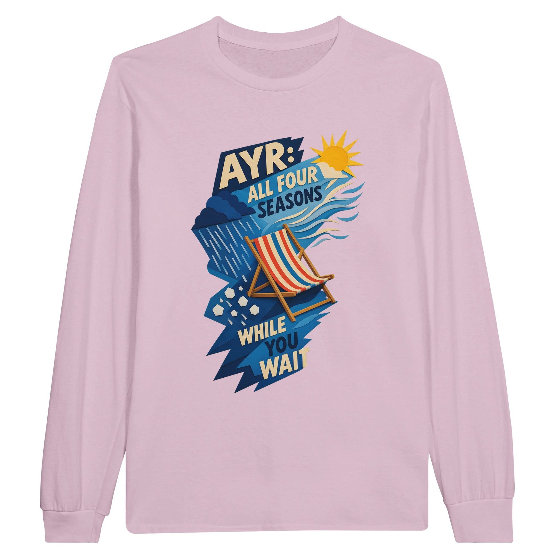 Ayr: All Four Seasons While You Wait Long-Sleeve T-shirt — product view 6
