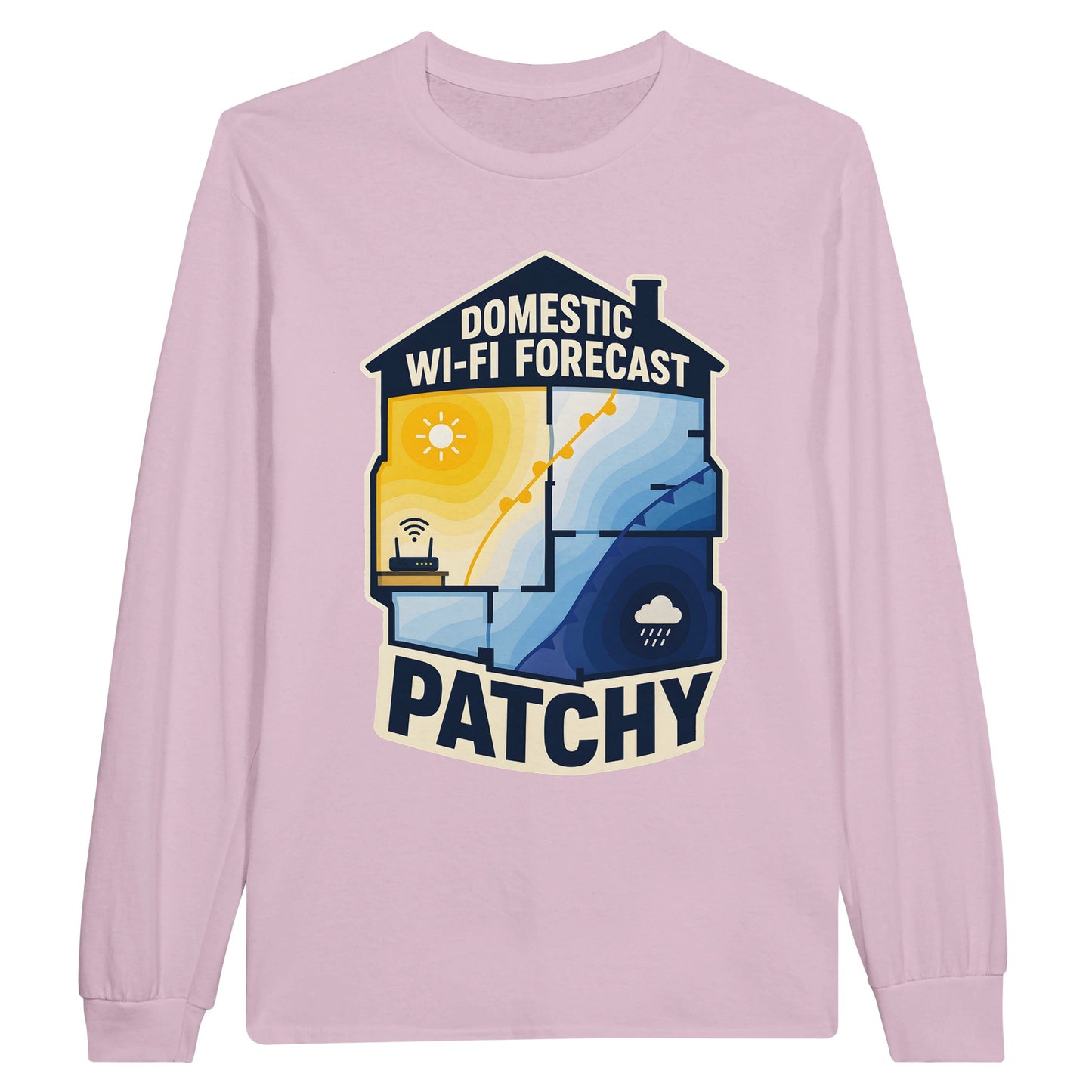 Domestic Wi-Fi Forecast Patchy Long-Sleeve T-shirt — product view 6