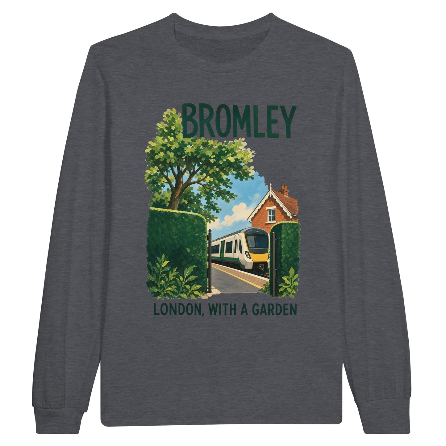 Bromley: London with a Garden Long-Sleeve T-shirt — product view 2