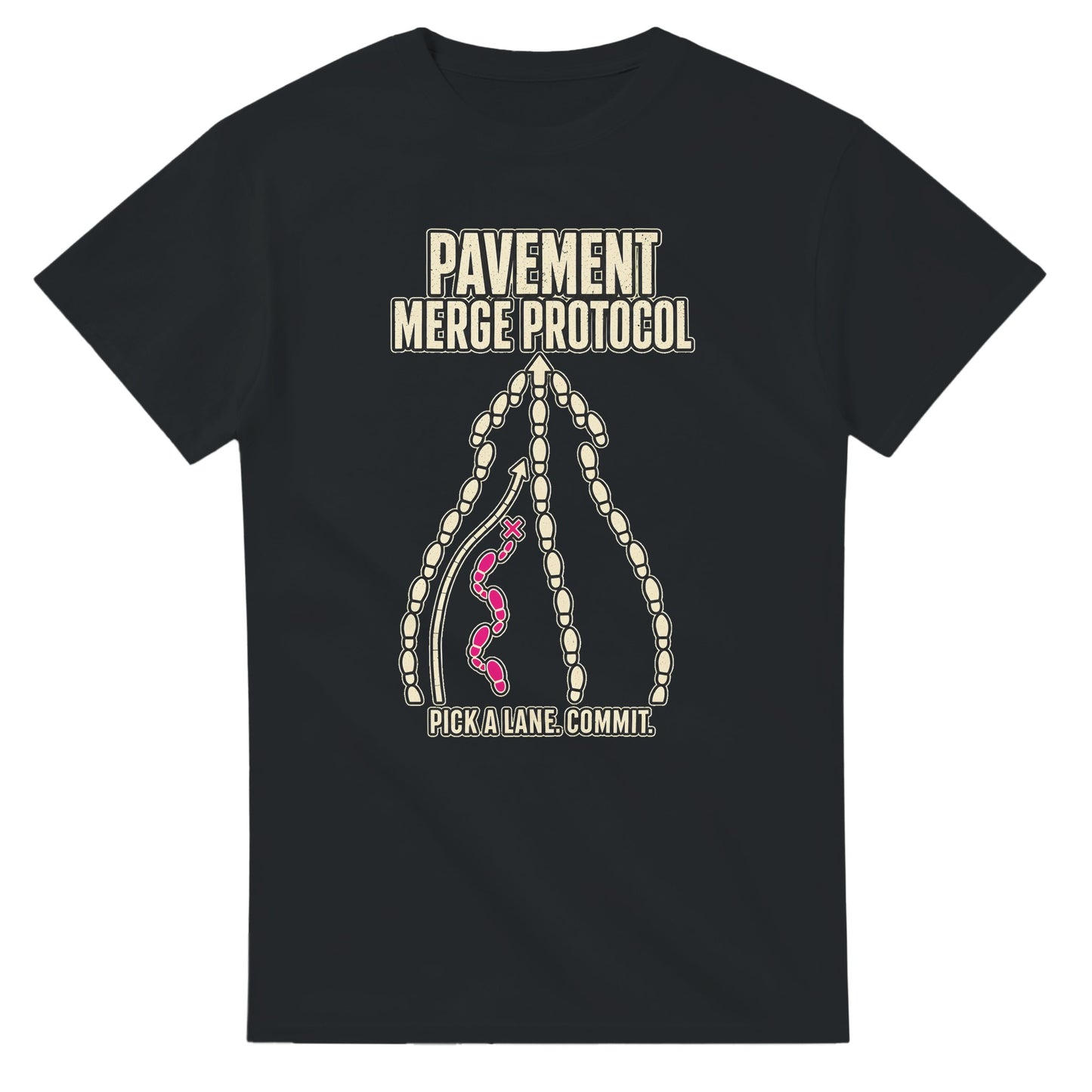 Pavement Merge Protocol — Pick a Lane T-shirt — product view 10