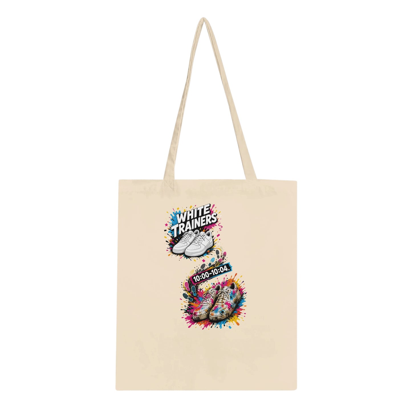 White Trainers: 10:00–10:04 Tote Bag — product view 1