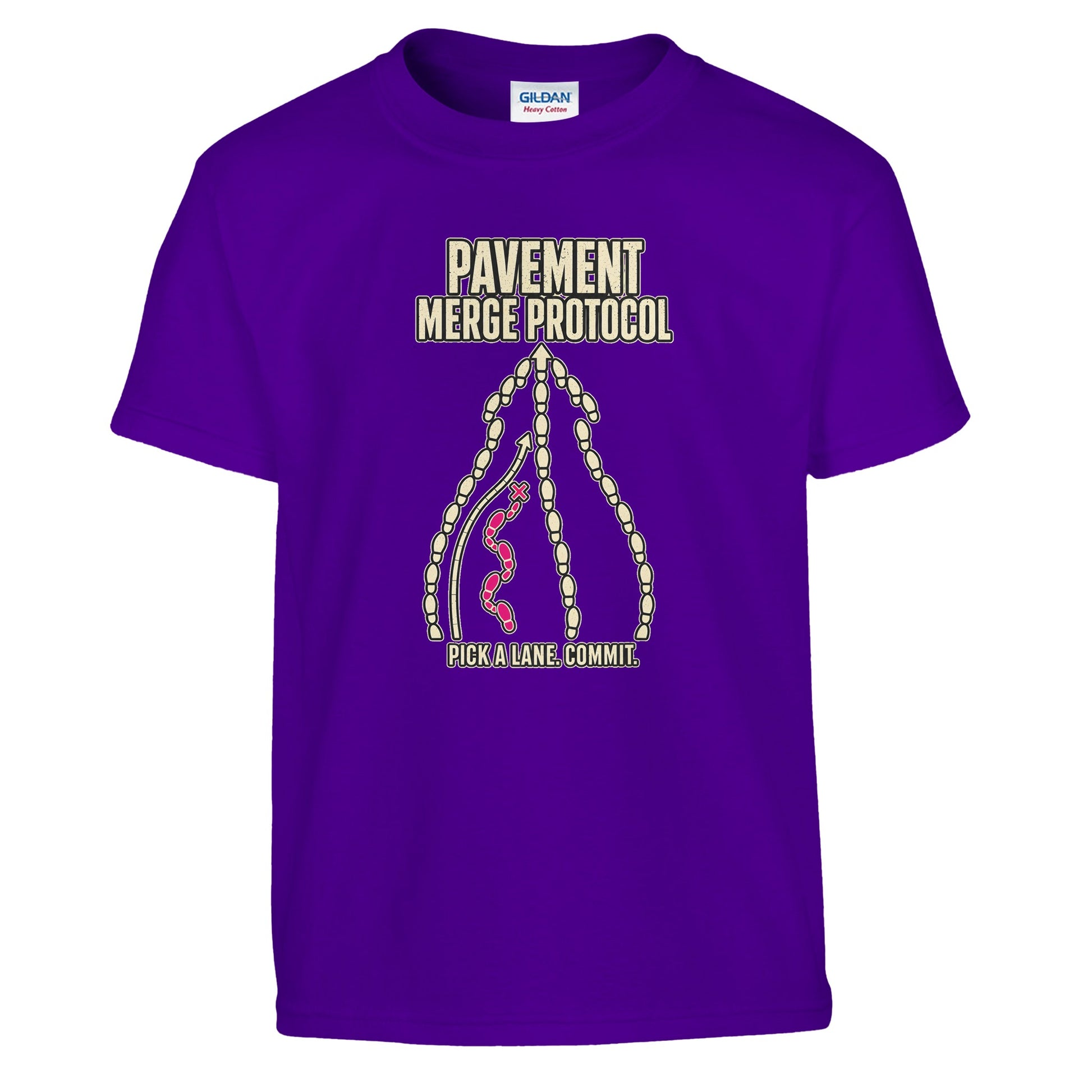 Pavement Merge Protocol — Pick a Lane Kids' T-shirt — product view 6