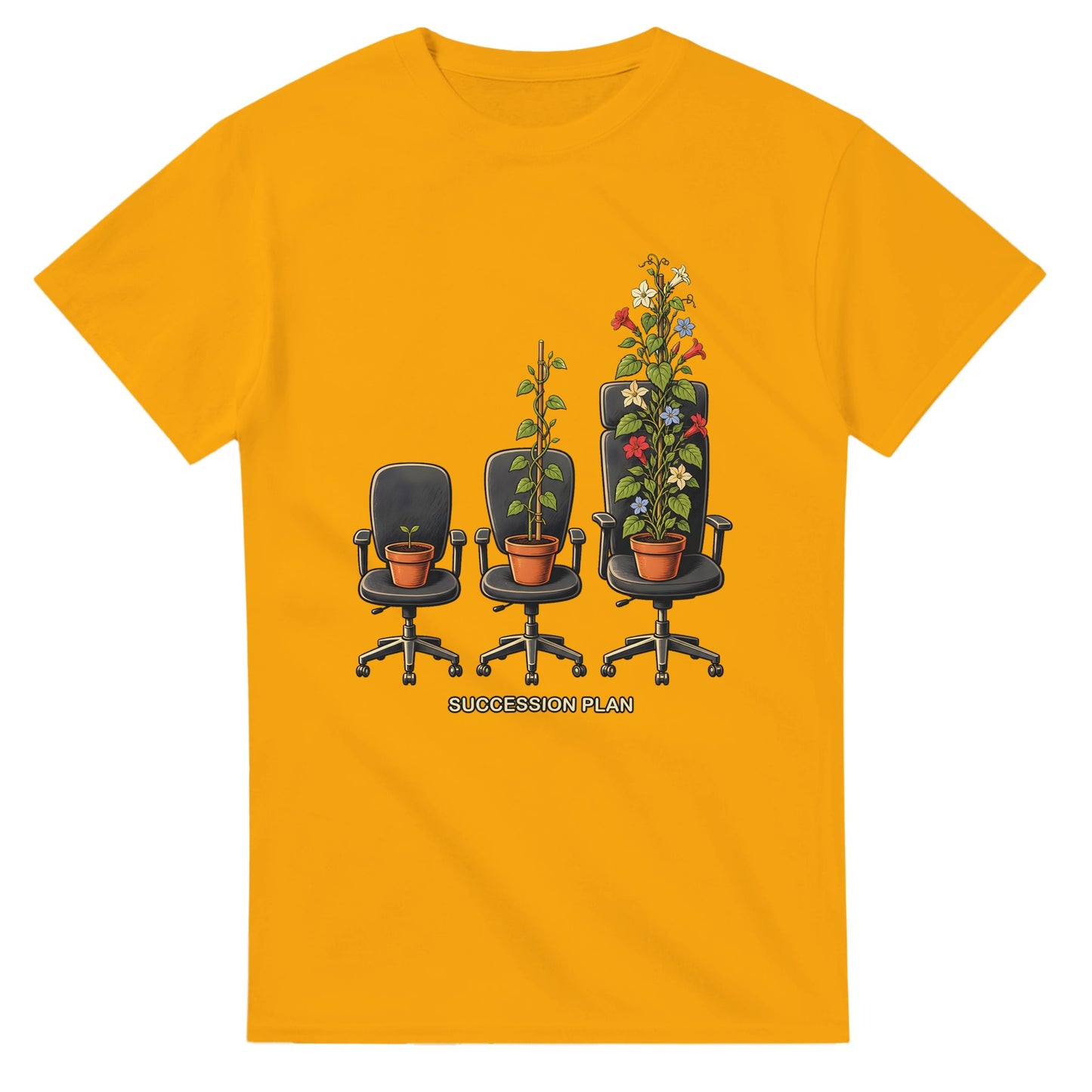 Succession Plan Office Chair Garden Graphic T-shirt — product view 14