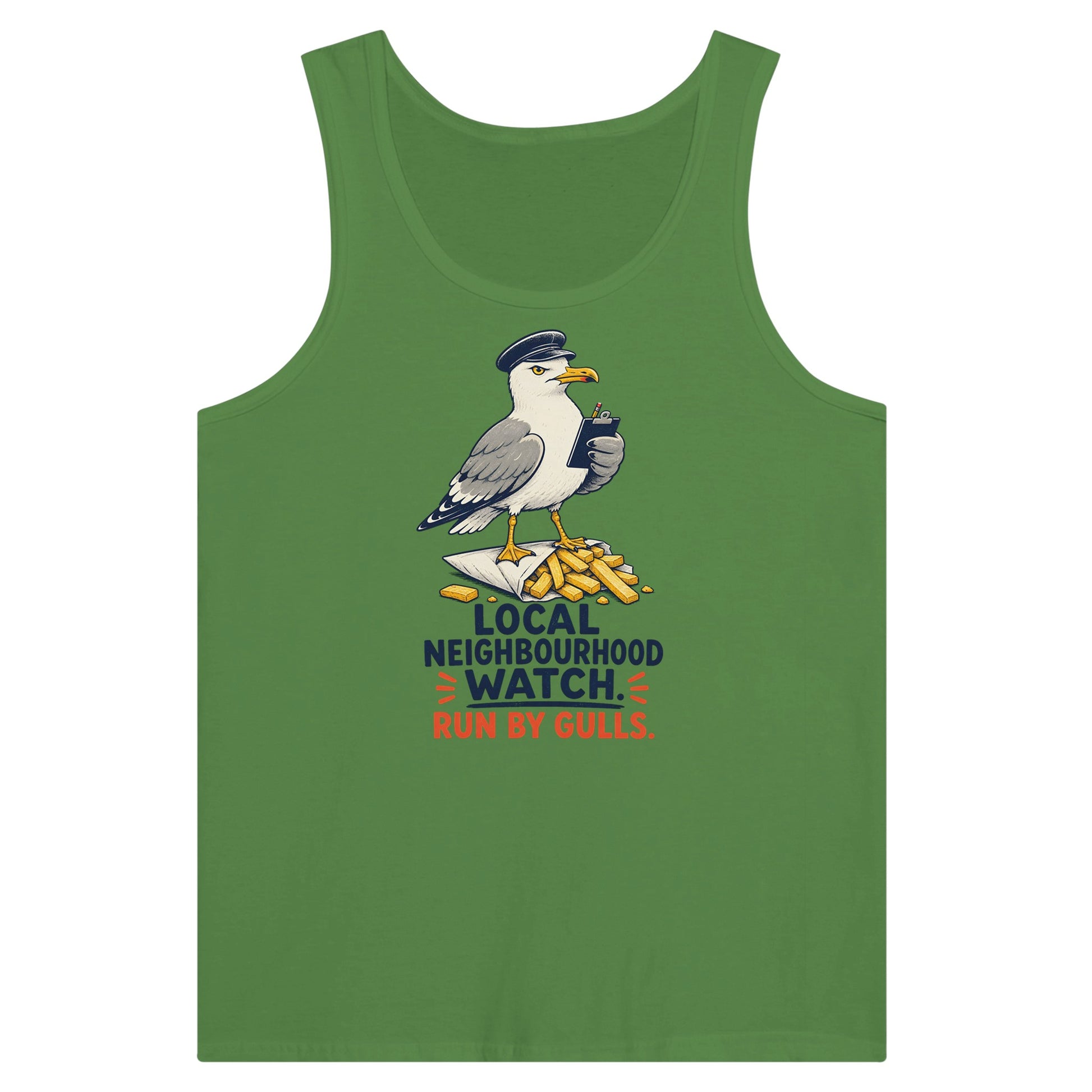 Local Neighbourhood Watch: Run by Gulls Premium Unisex Tank Top — product view 13