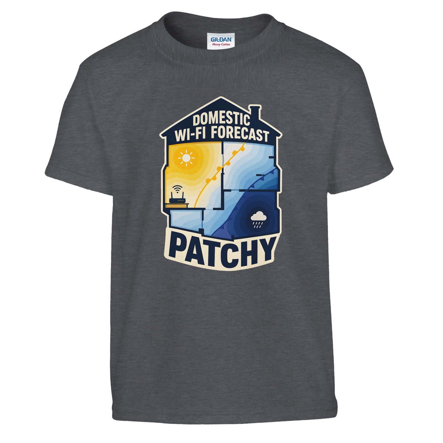 Domestic Wi-Fi Forecast Patchy Kids' T-shirt — product view 12