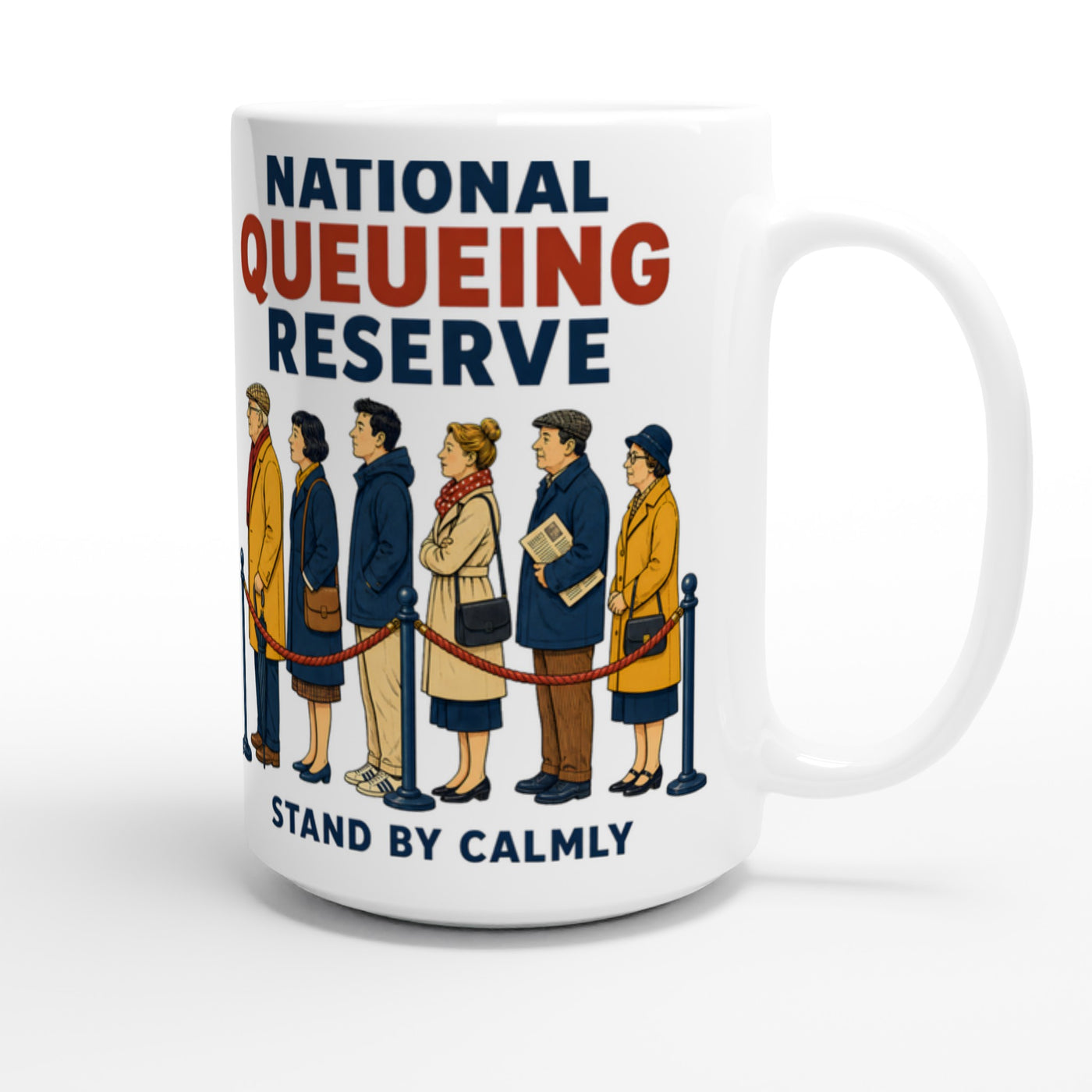 National Queueing Reserve – British Queue Graphic Large Mug