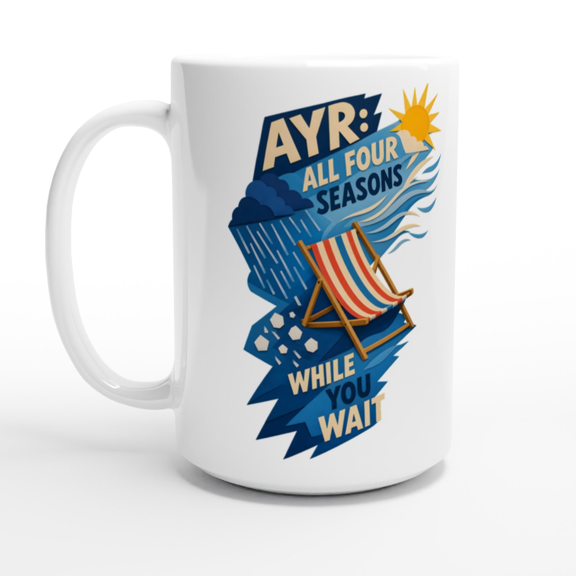 Ayr: All Four Seasons While You Wait Large Mug — product view 1
