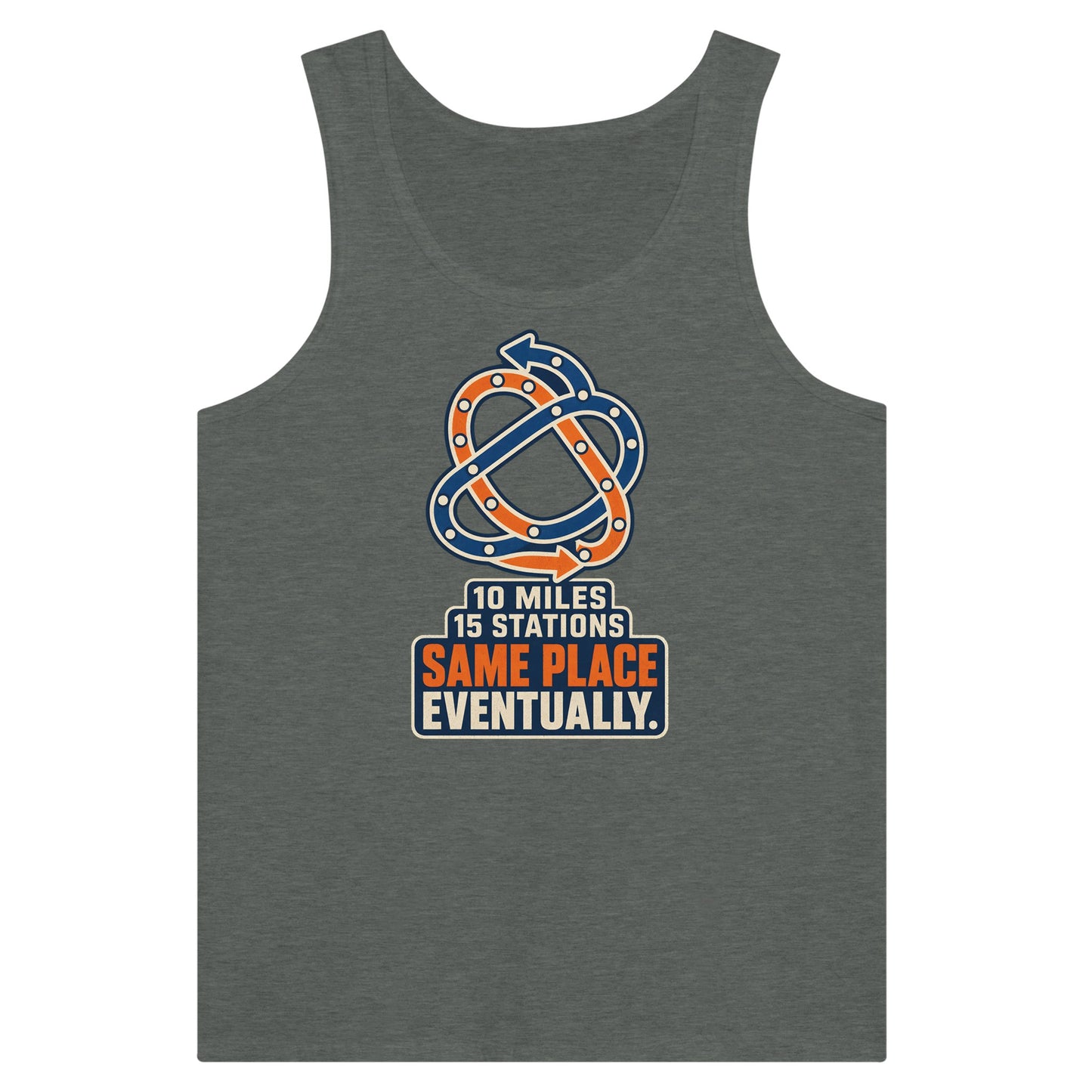 Glasgow Same Place Eventually Premium Unisex Tank Top — product view 4