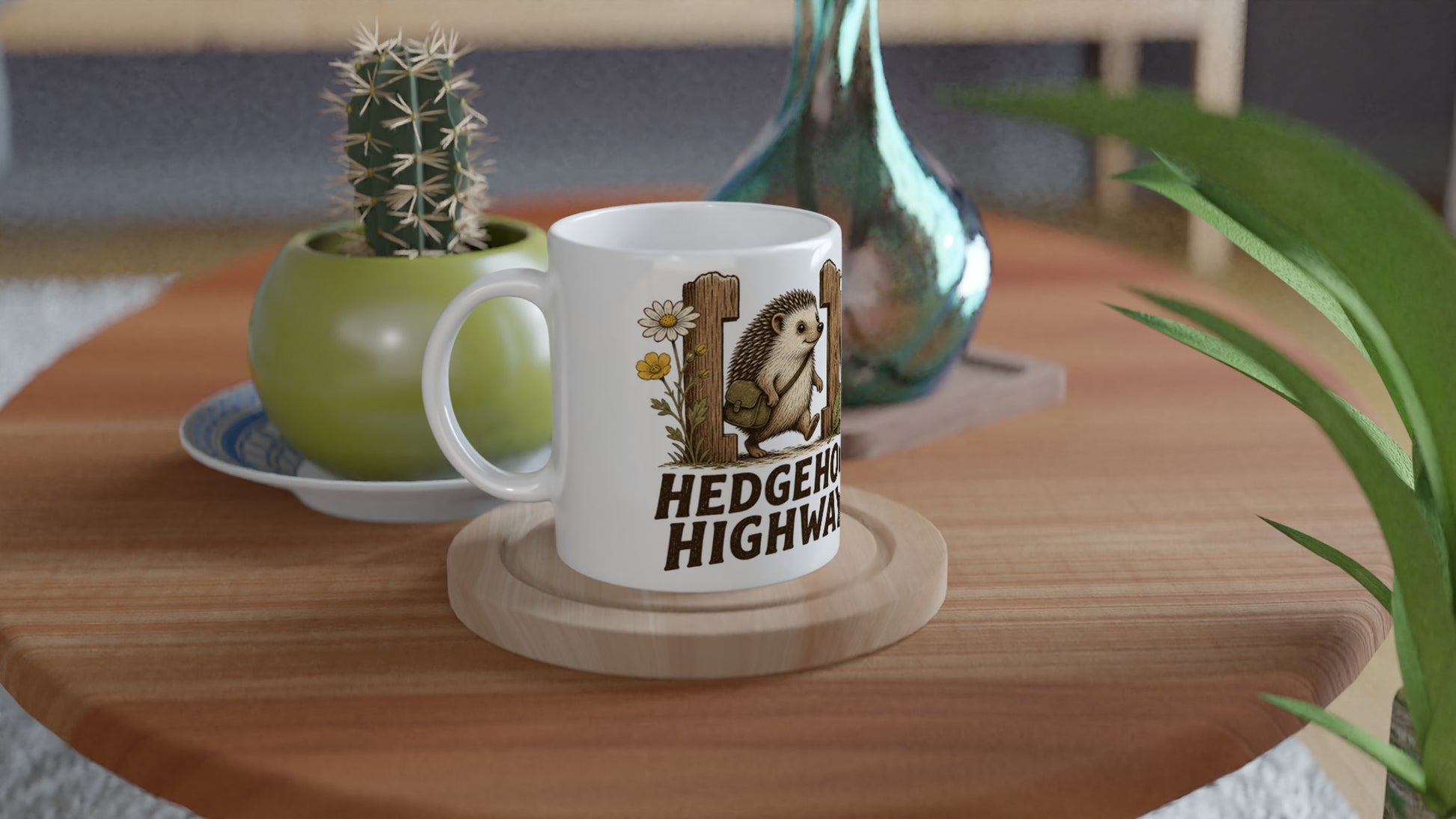Hedgehog Highway Garden Graphic Mug — product view 3