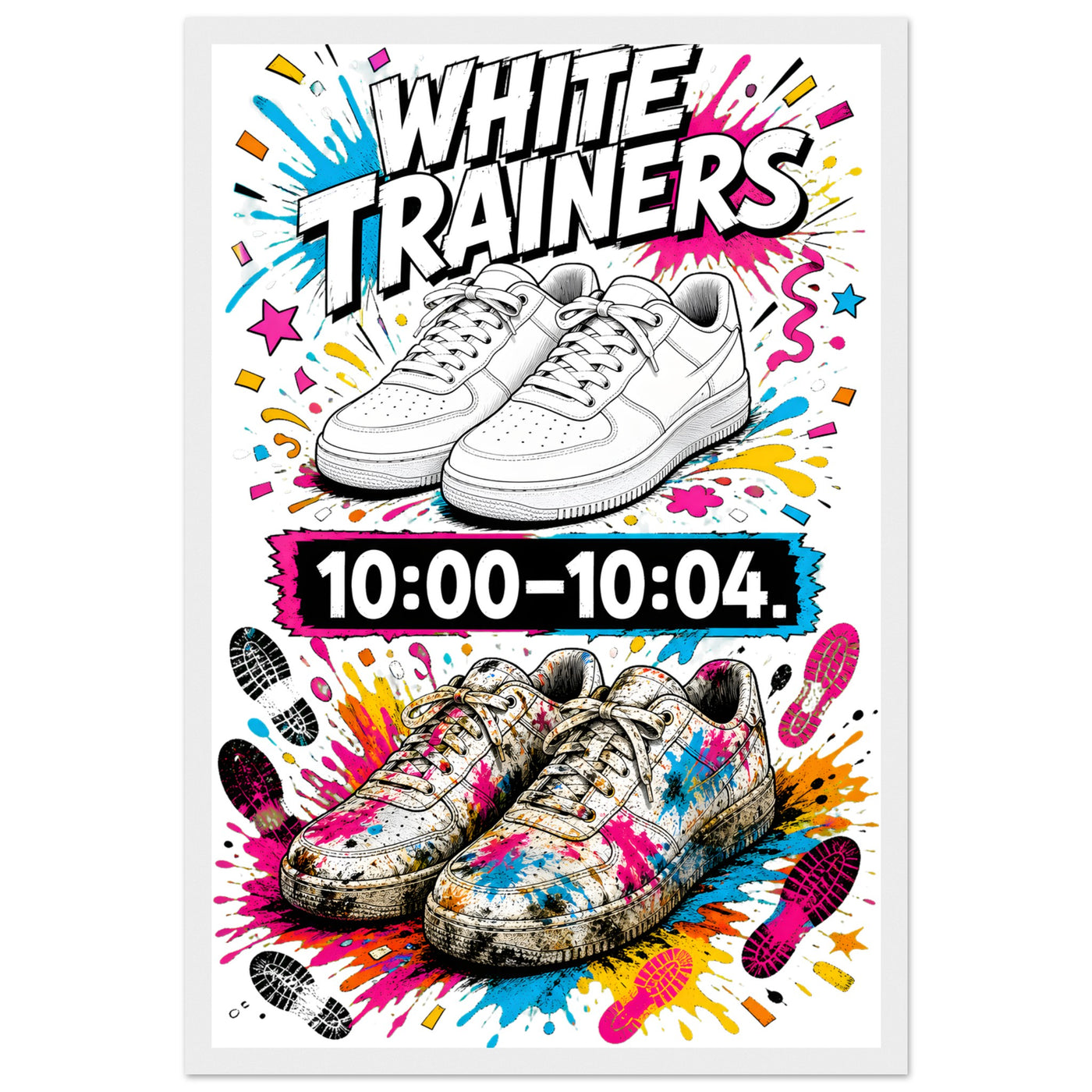 White Trainers: 10:00–10:04 Framed Wall Art