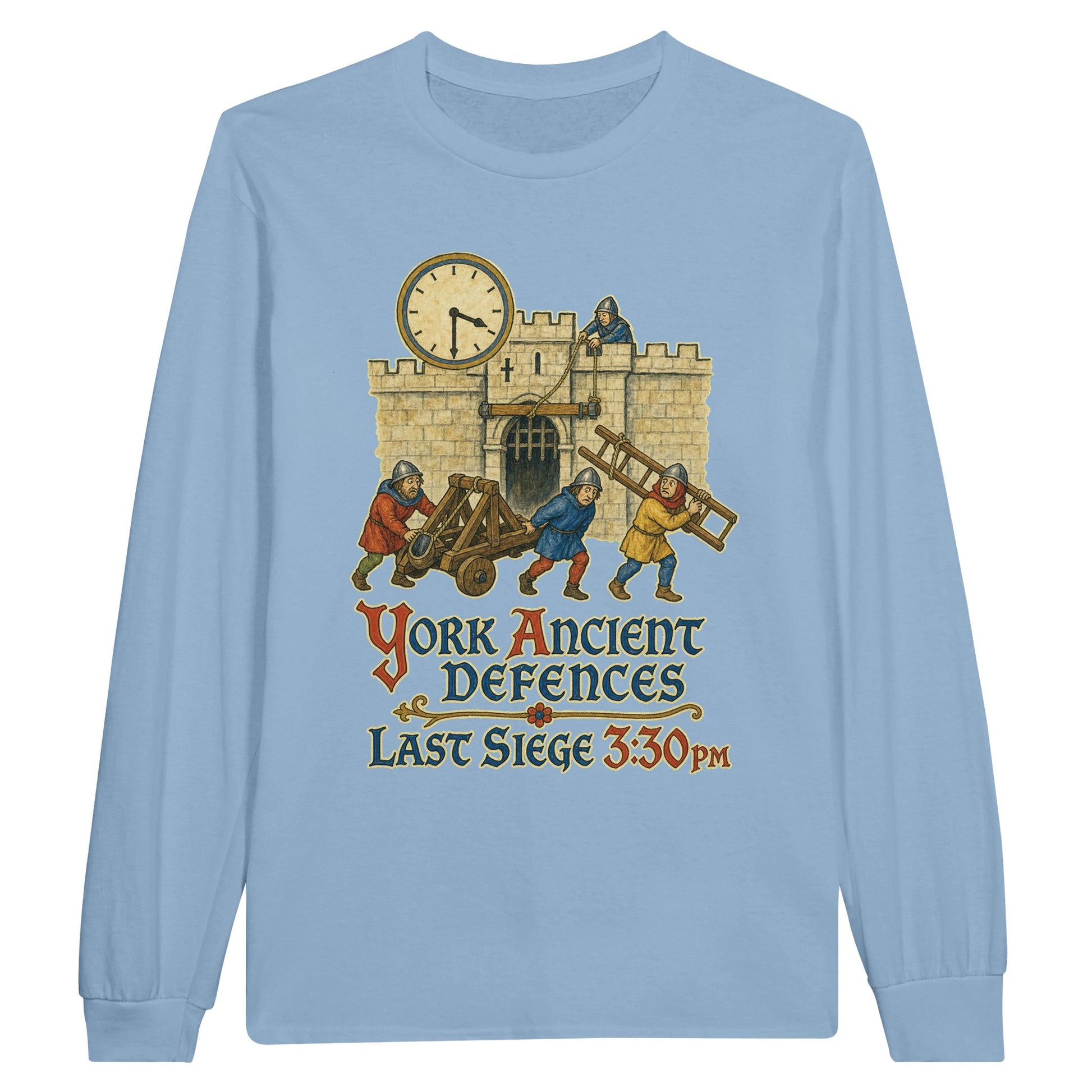 York Ancient Defences – Last Siege 3:30pm Long-Sleeve T-shirt — product view 2