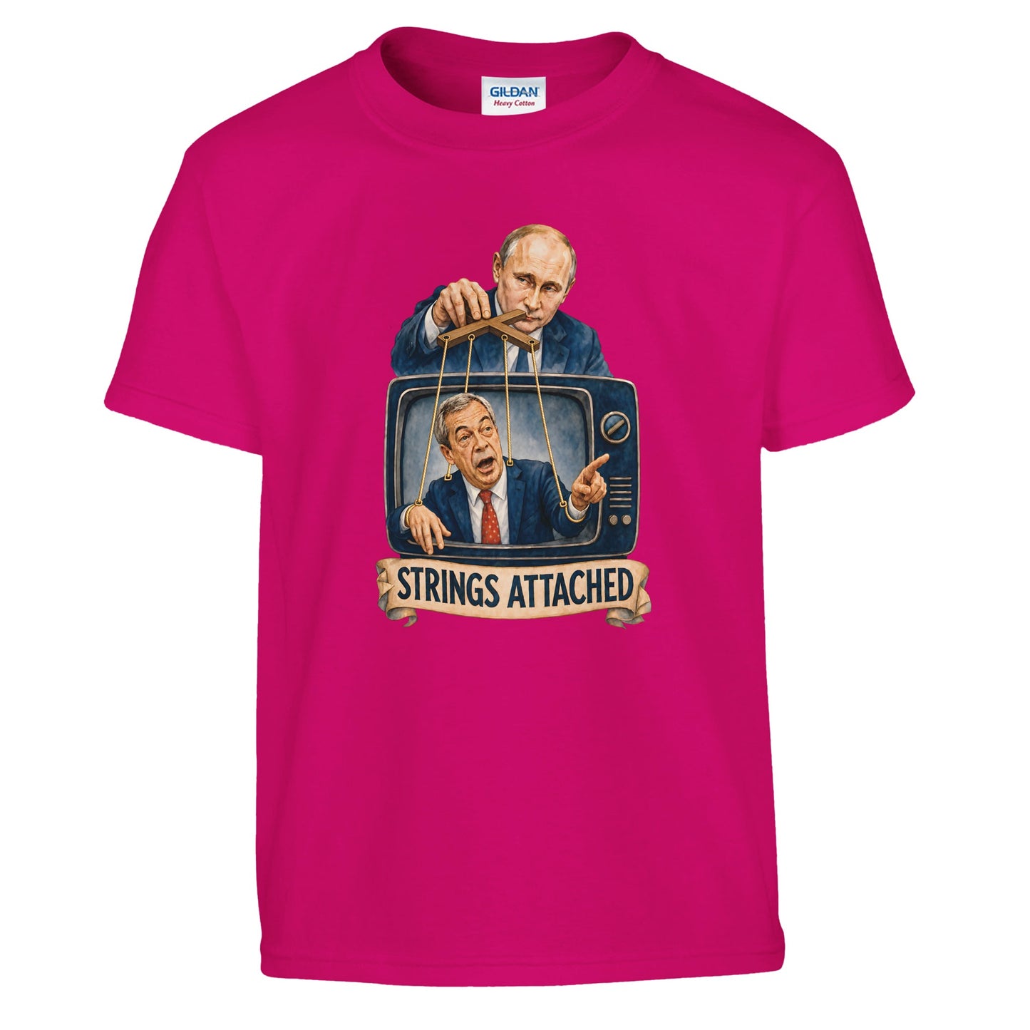 Strings Attached Political Satire Kids' T-shirt — product view 11