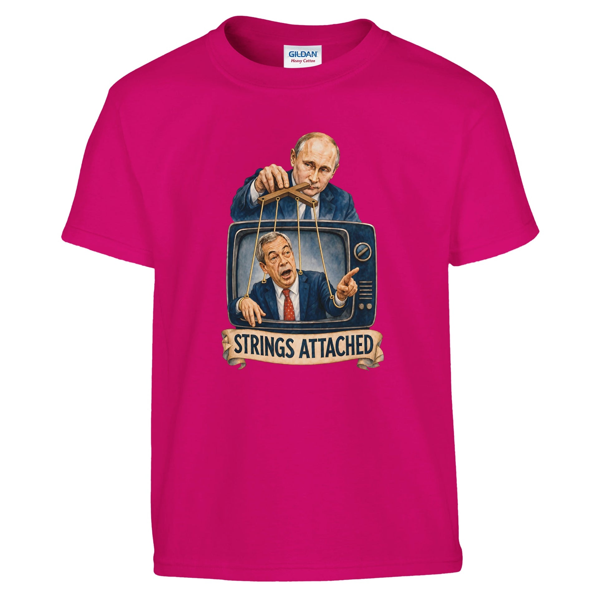 Strings Attached Political Satire Kids' T-shirt — product view 11