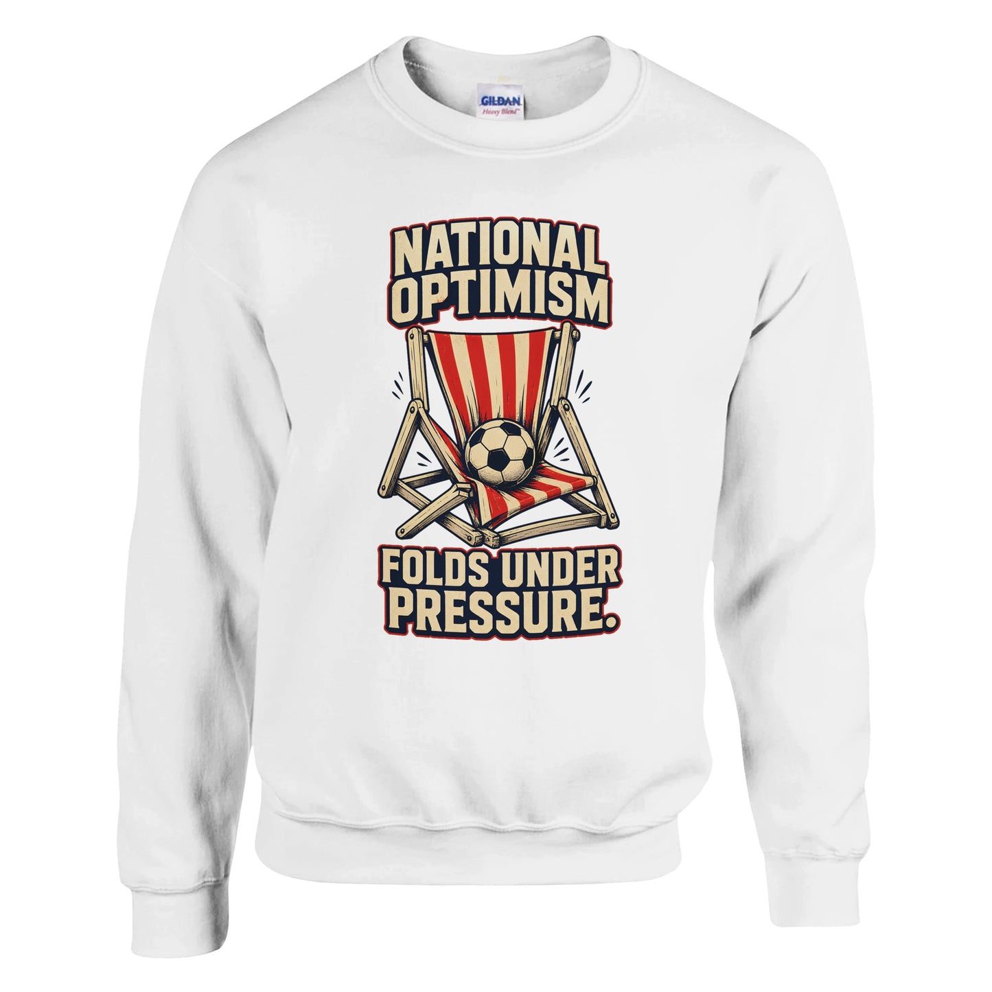 National Optimism Folds Under Pressure Football Sweatshirt — product view 1