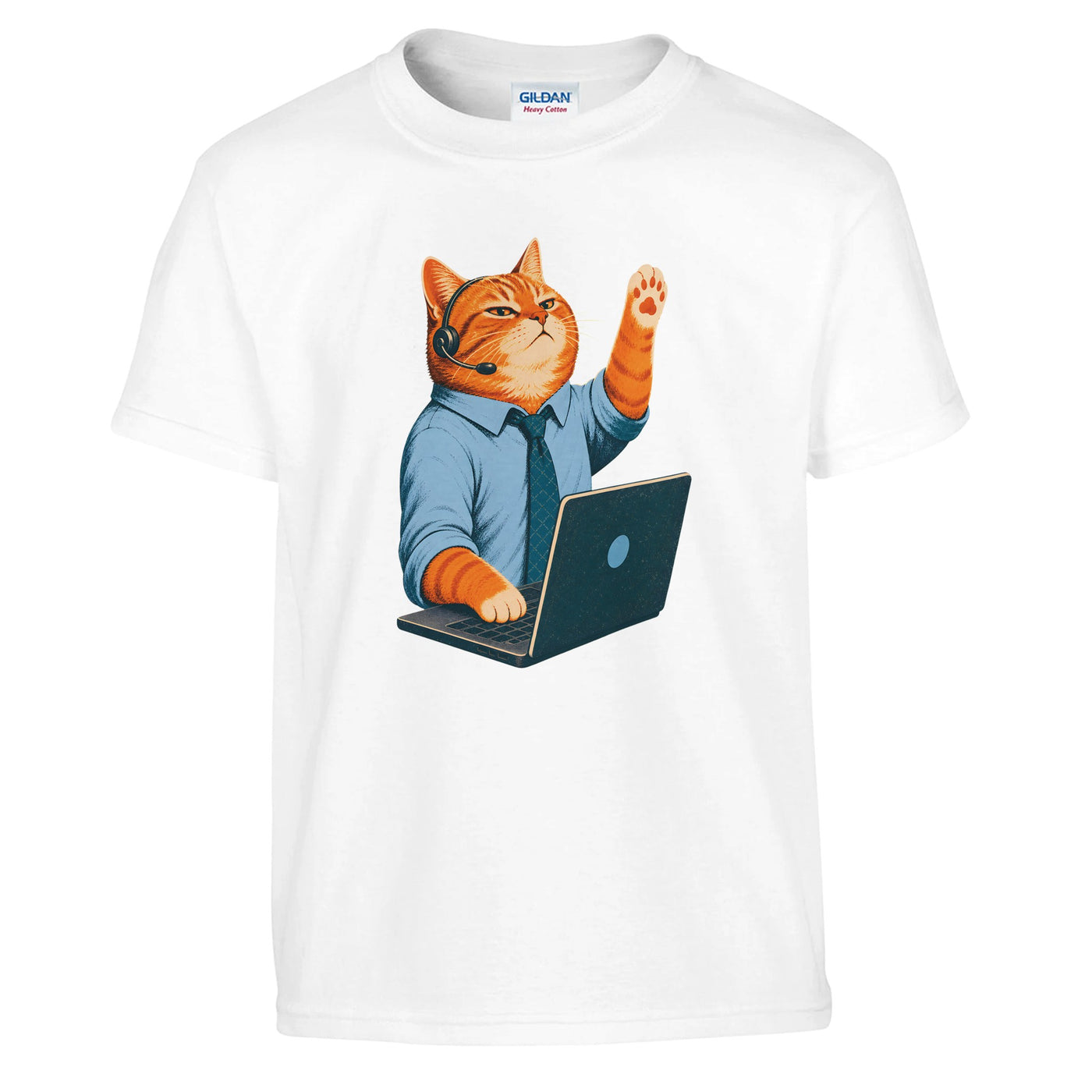 Cat Calls the Meeting Kids' T-shirt