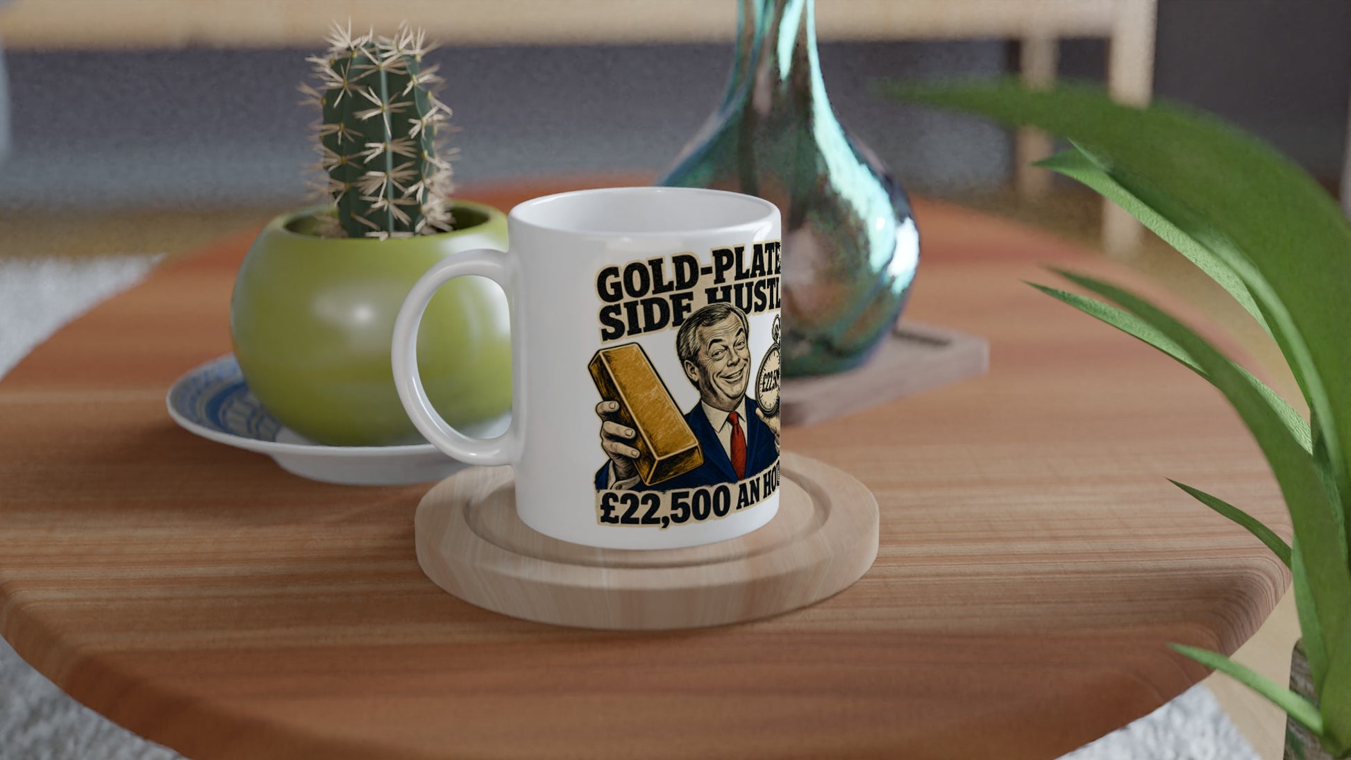 Gold-Plated Side Hustle £22,500 an Hour Mug — product view 3