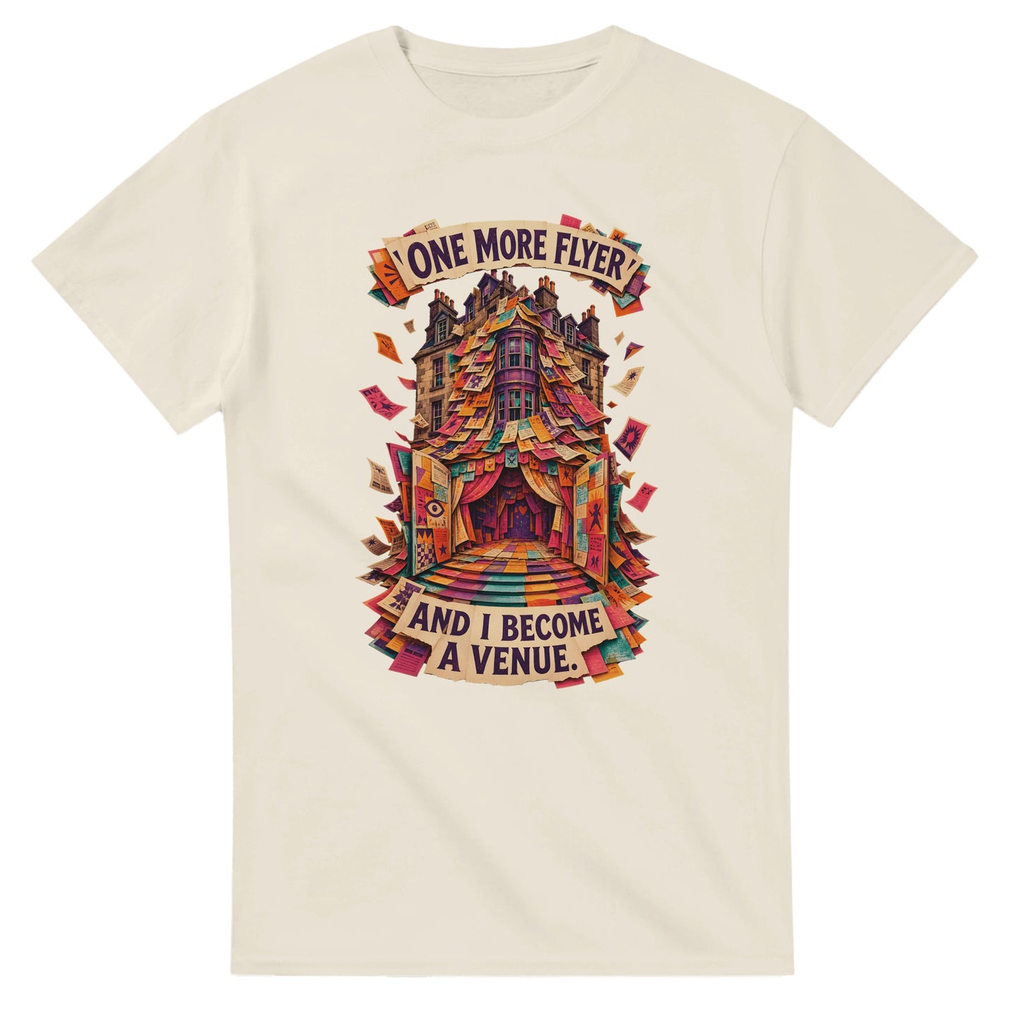 One More Flyer and I Become a Venue T-shirt — product view 8