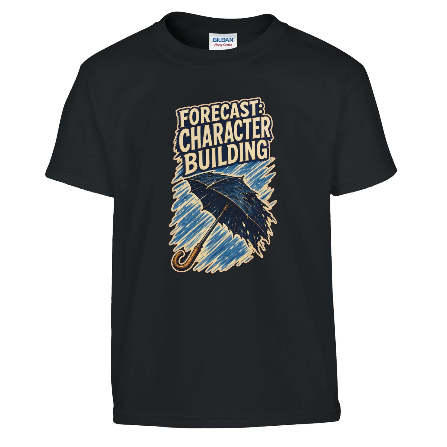 Forecast: Character Building – British Weather Kids' T-shirt — product view 2