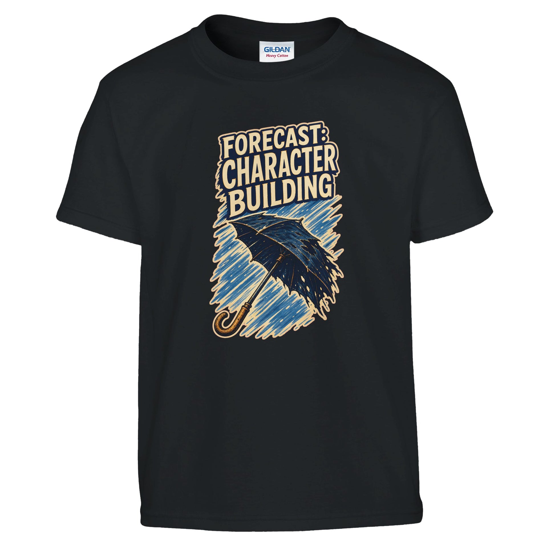 Forecast: Character Building – British Weather Kids' T-shirt — product view 2