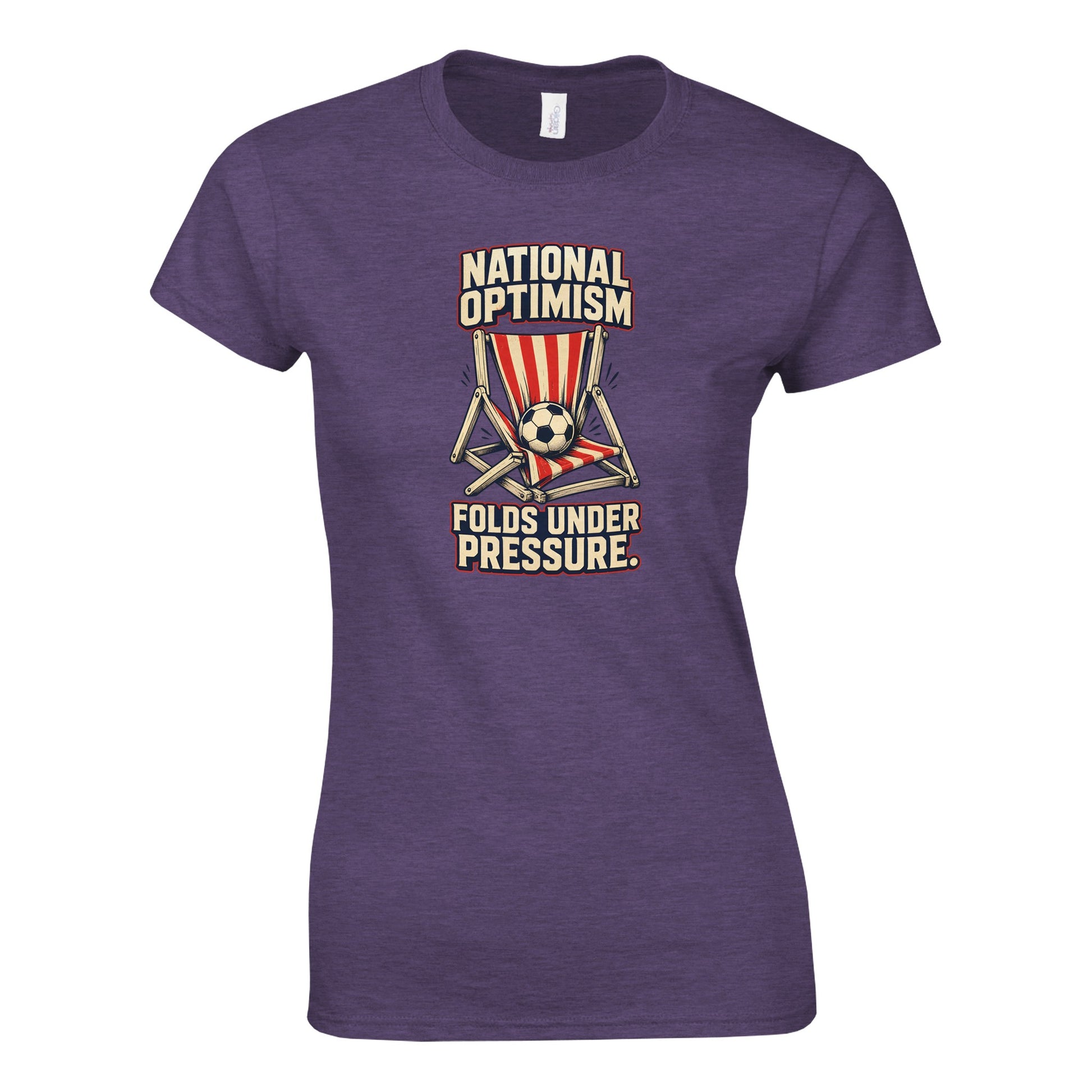 National Optimism Folds Under Pressure Football Women's T-shirt — product view 9