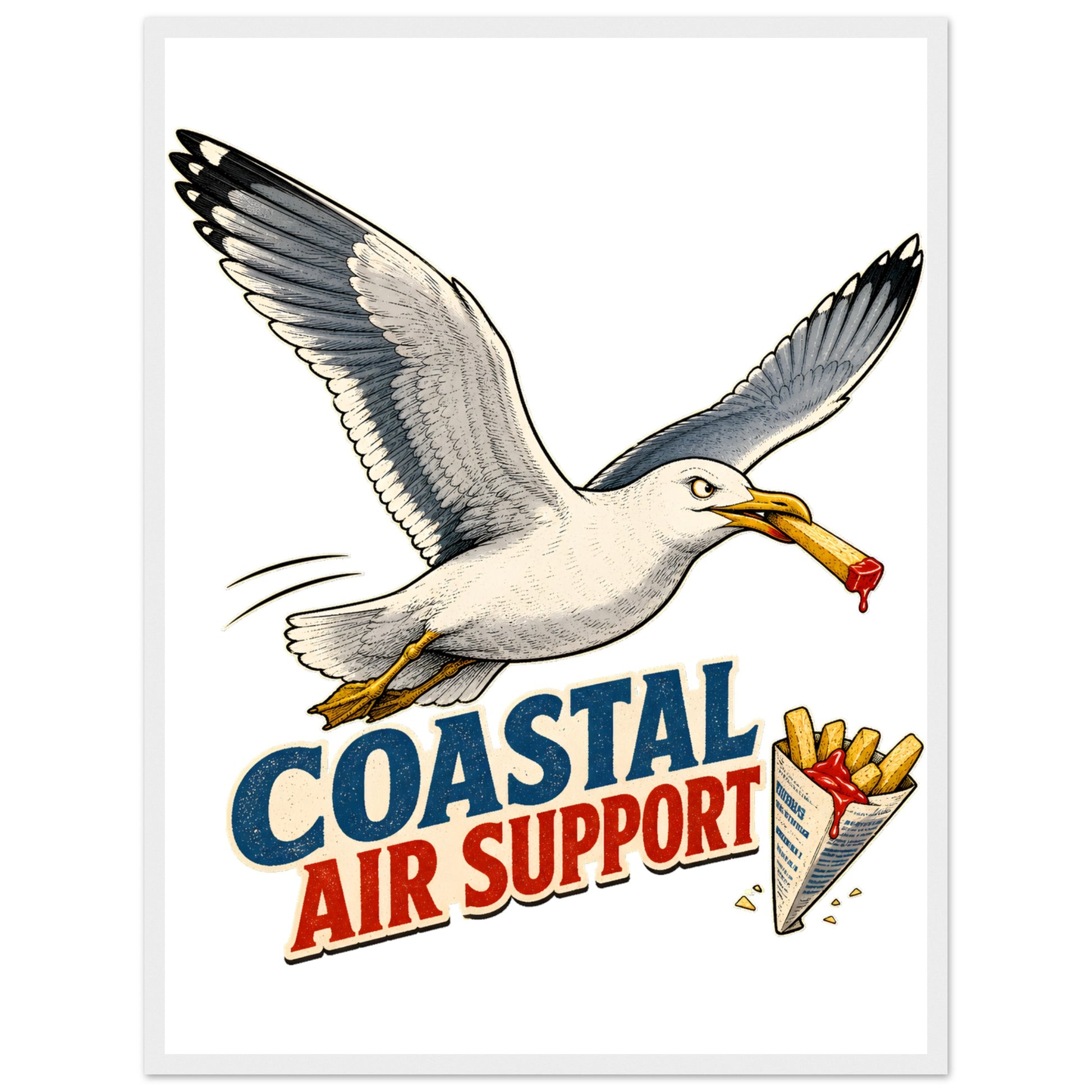 Coastal Air Support Seagull Graphic Framed Wall Art — product view 2