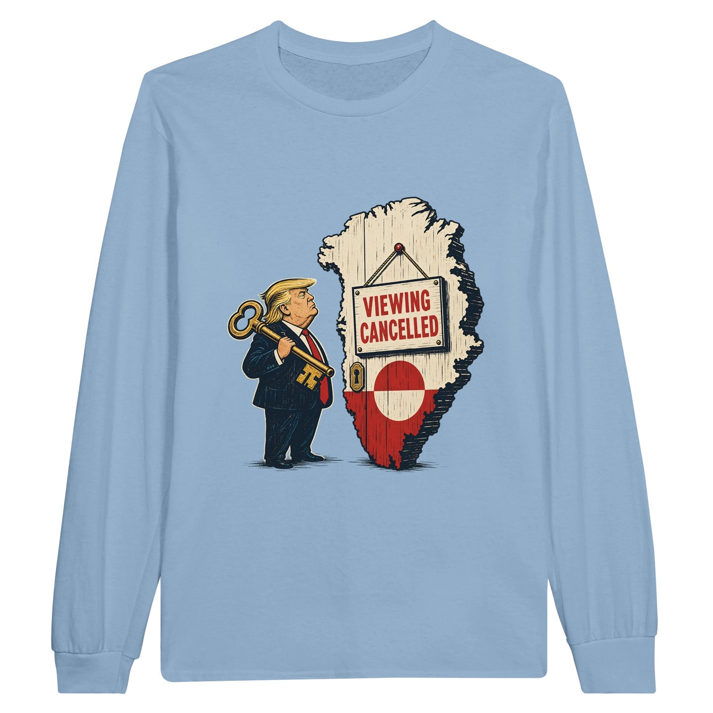 Viewing Cancelled — Greenland Political Satire Long-Sleeve T-shirt — product view 8