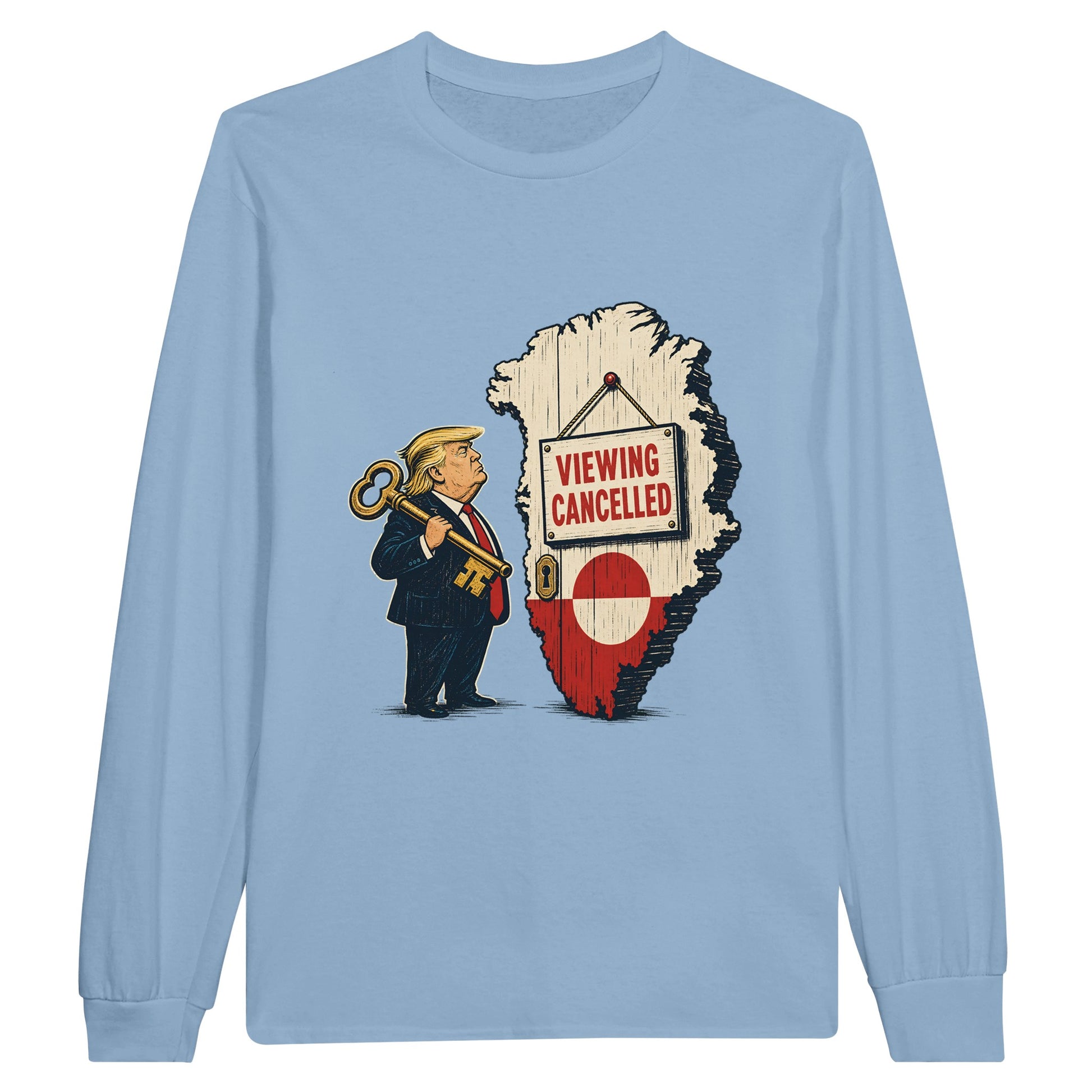 Viewing Cancelled — Greenland Political Satire Long-Sleeve T-shirt — product view 8
