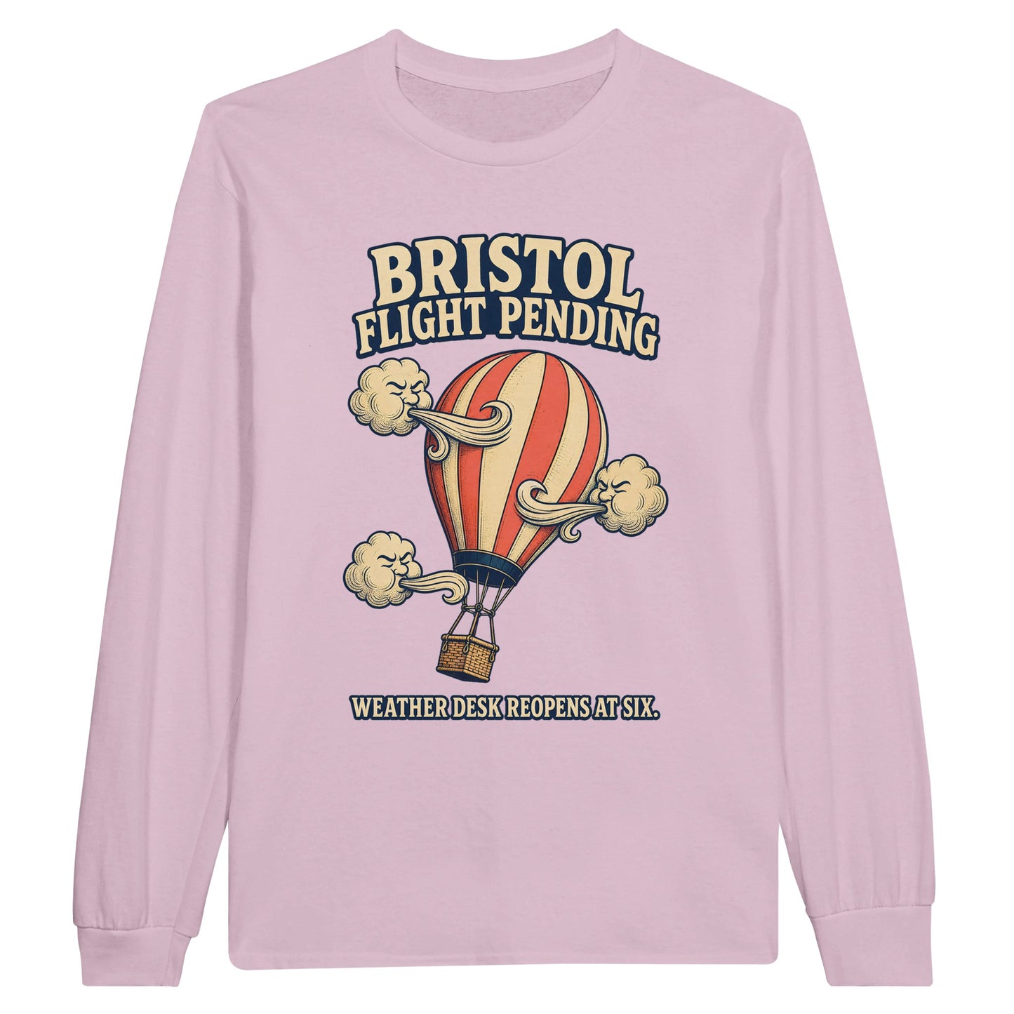 Bristol Flight Pending – Weather Desk Long-Sleeve T-shirt — product view 6