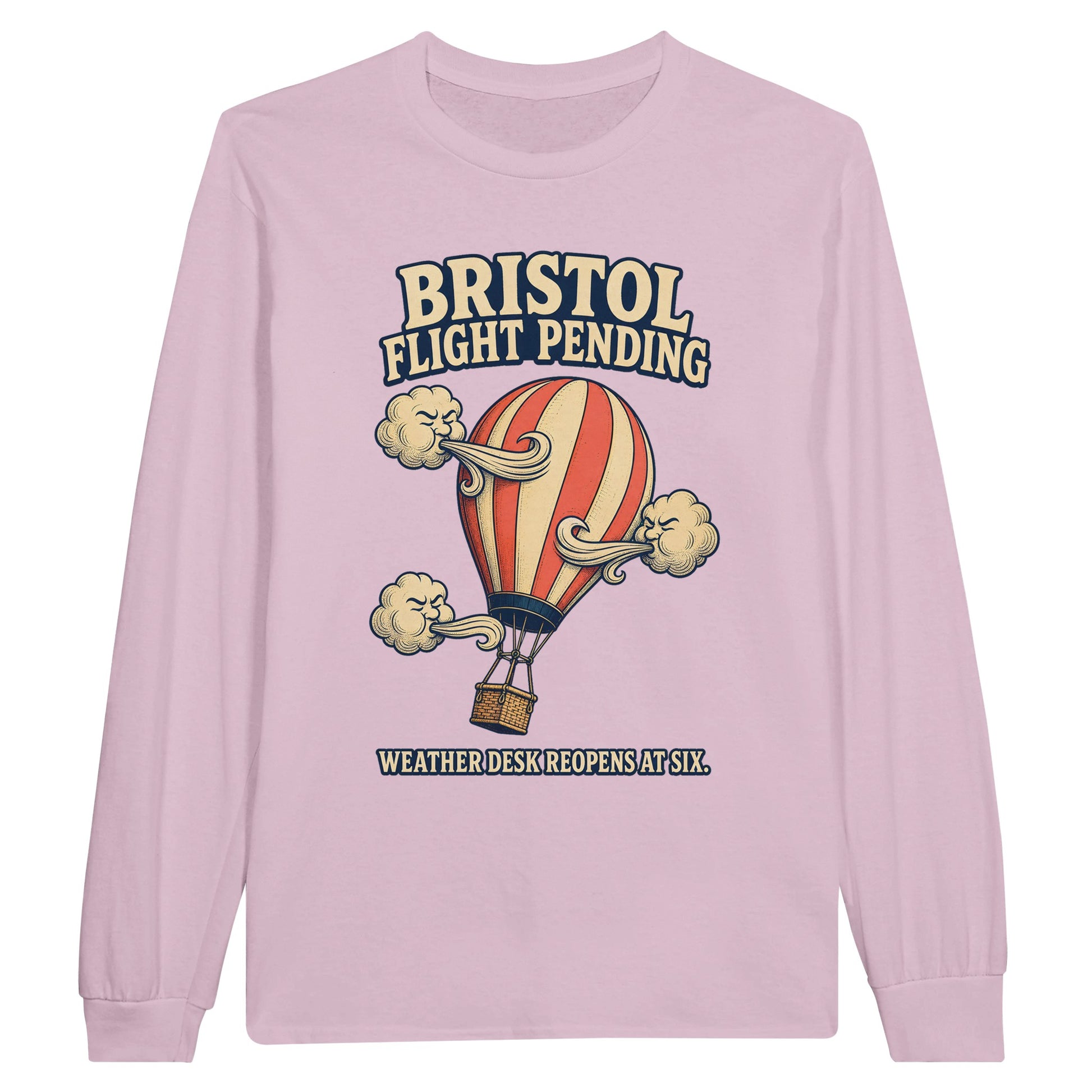 Bristol Flight Pending – Weather Desk Long-Sleeve T-shirt — product view 6