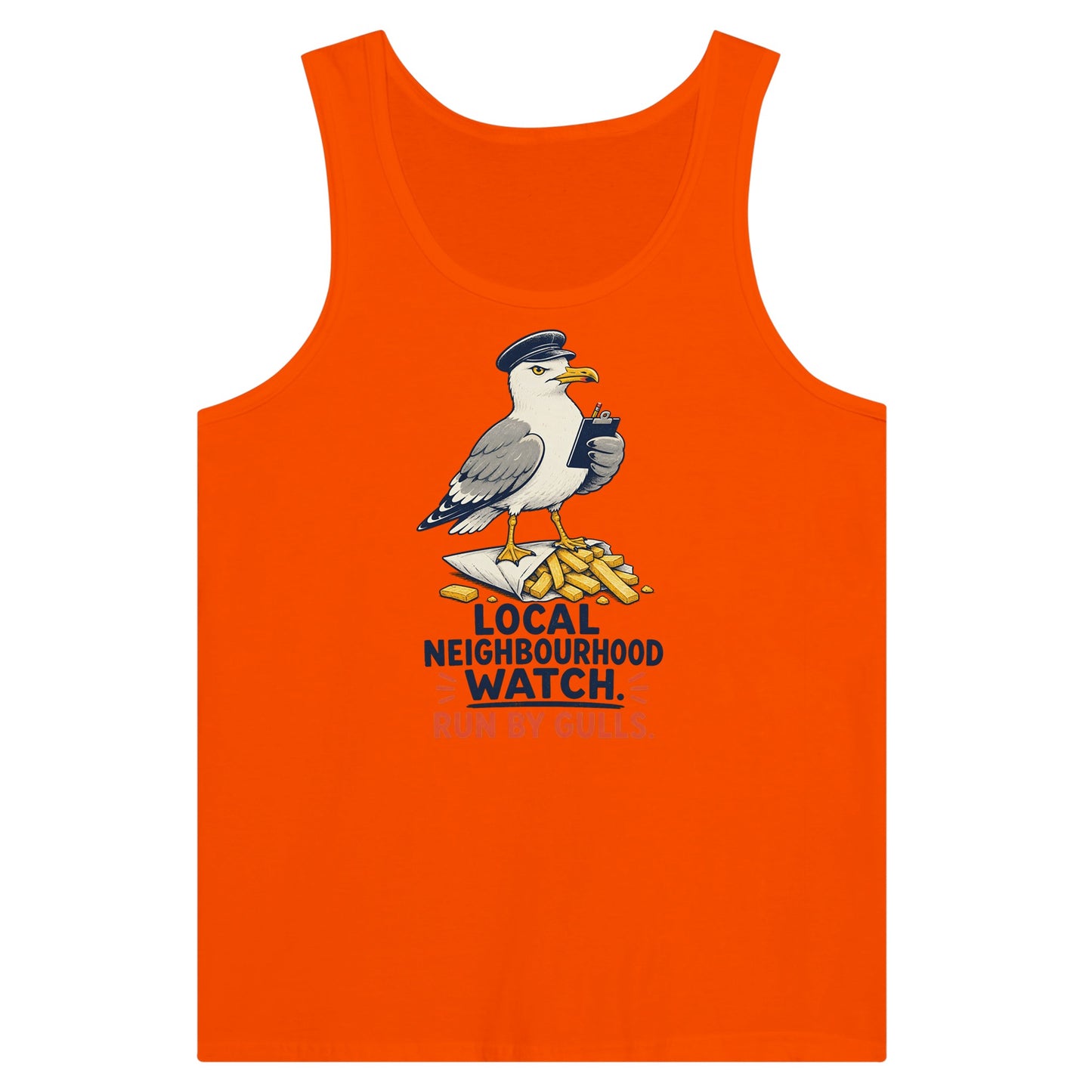 Local Neighbourhood Watch: Run by Gulls Premium Unisex Tank Top — product view 7