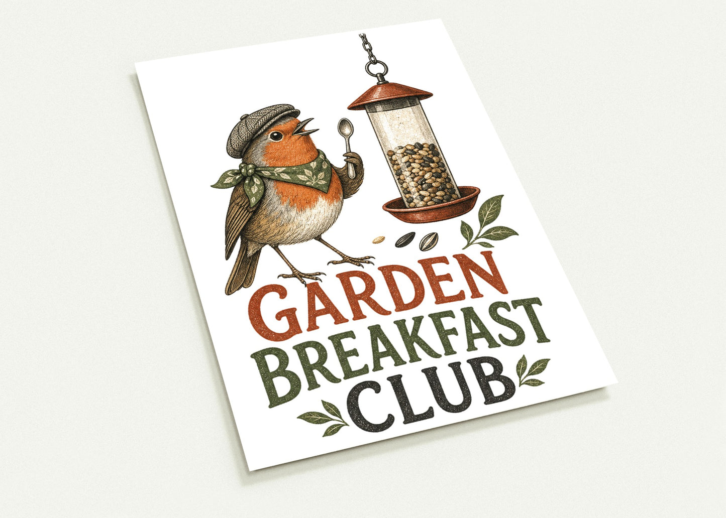 Garden Breakfast Club Robin Graphic Postcard Pack — product view 1