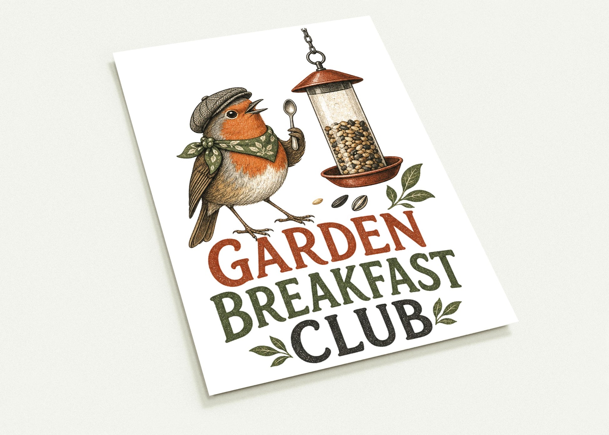 Garden Breakfast Club Robin Graphic Postcard Pack — product view 1