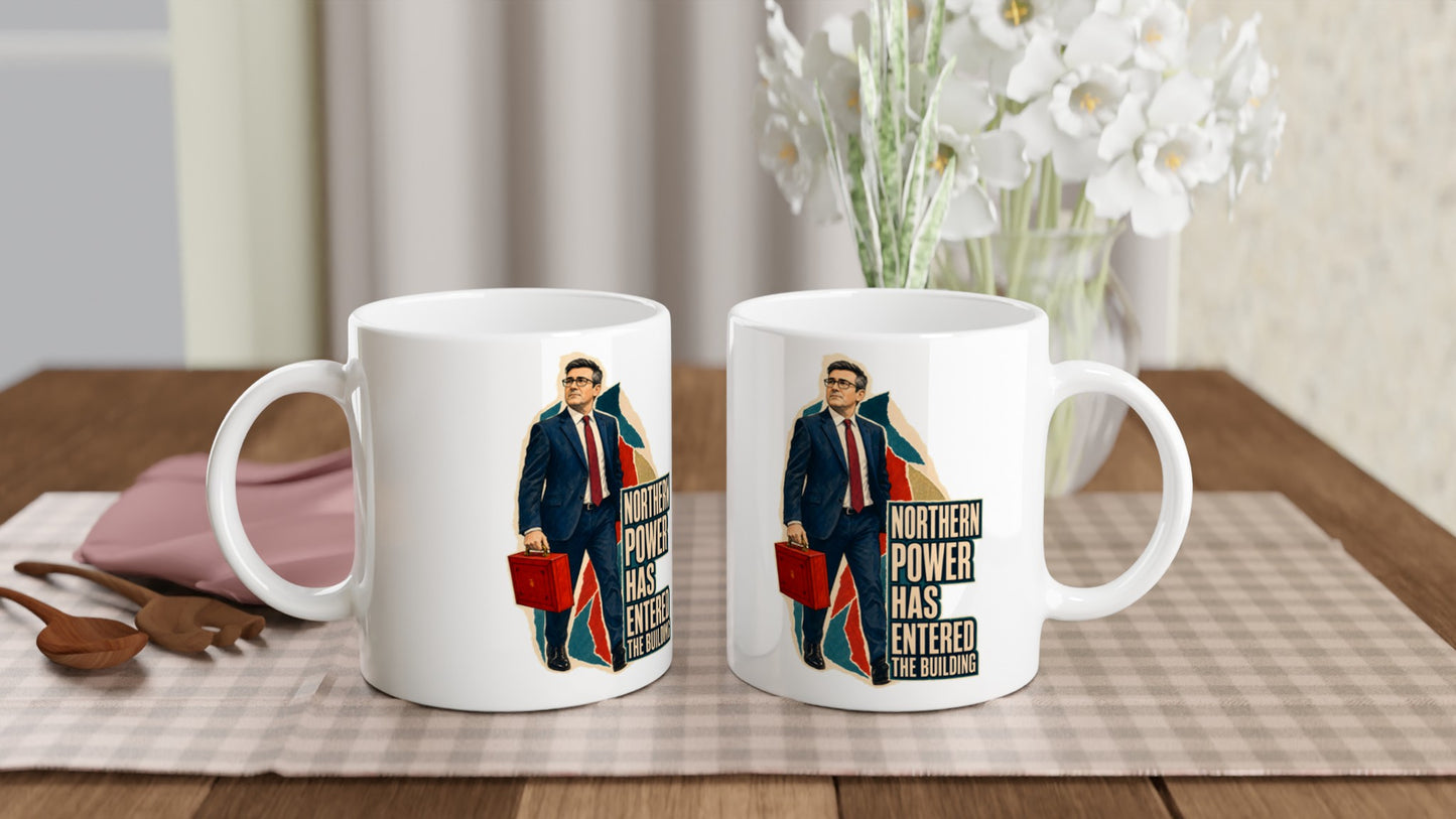 Northern Power Has Entered the Building Tote Bag Mug — product view 4