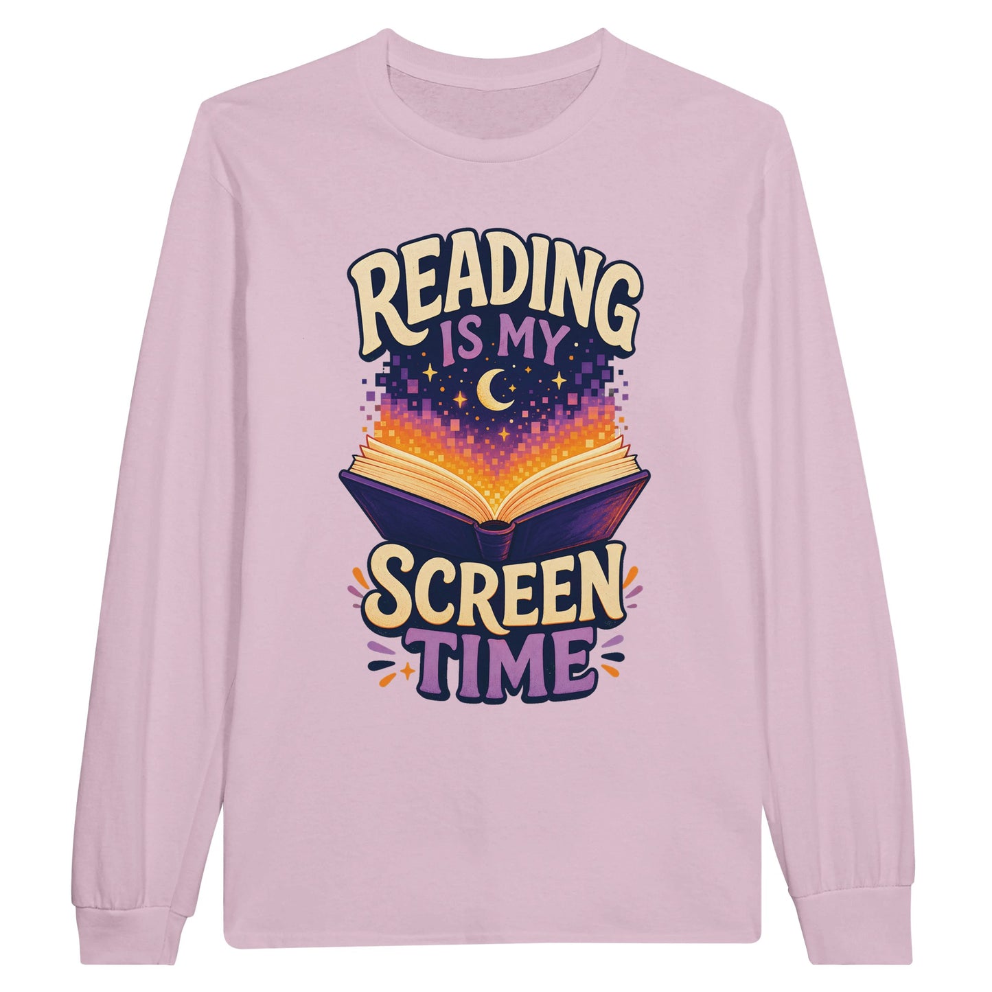Reading Is My Screen Time Book Graphic Long-Sleeve T-shirt — product view 6