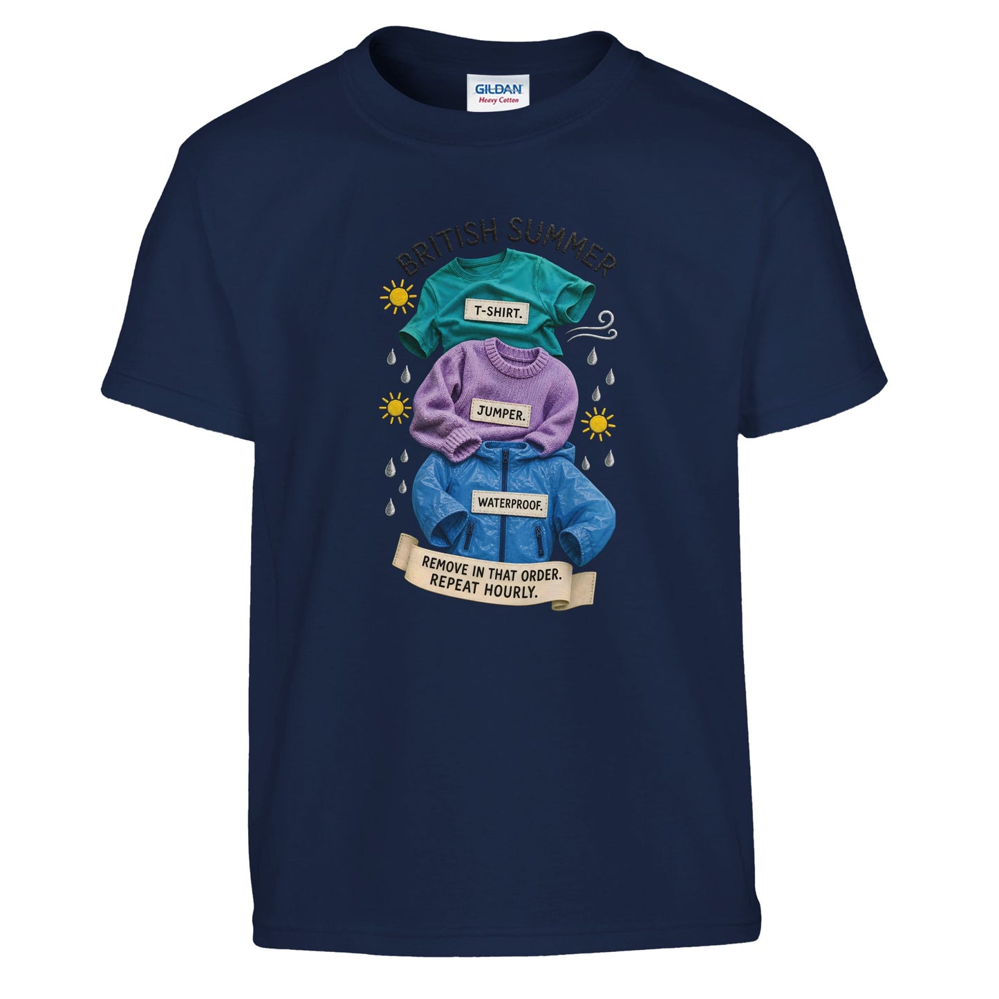 British Summer: Repeat Layers Hourly Kids' T-shirt — product view 7