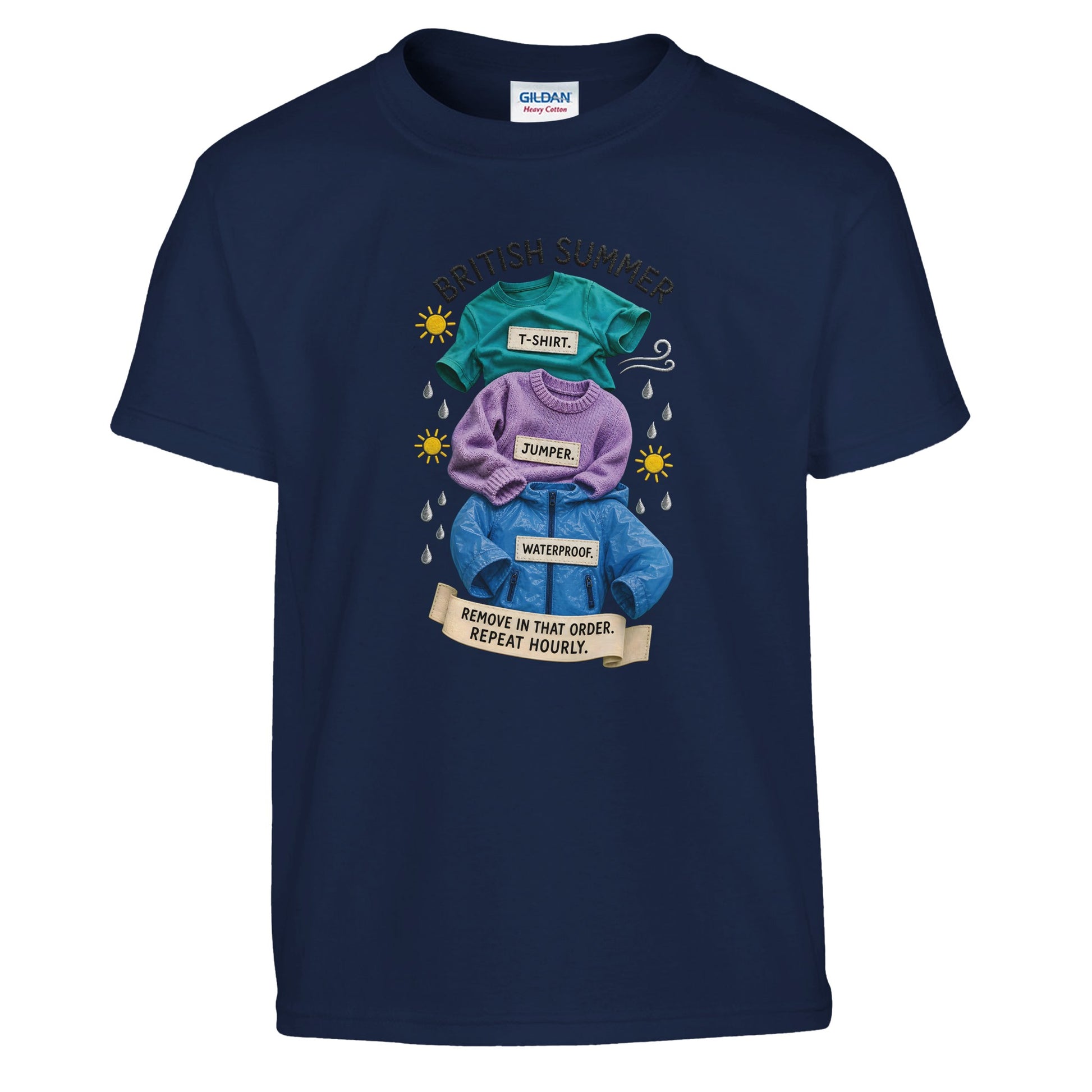 British Summer: Repeat Layers Hourly Kids' T-shirt — product view 7