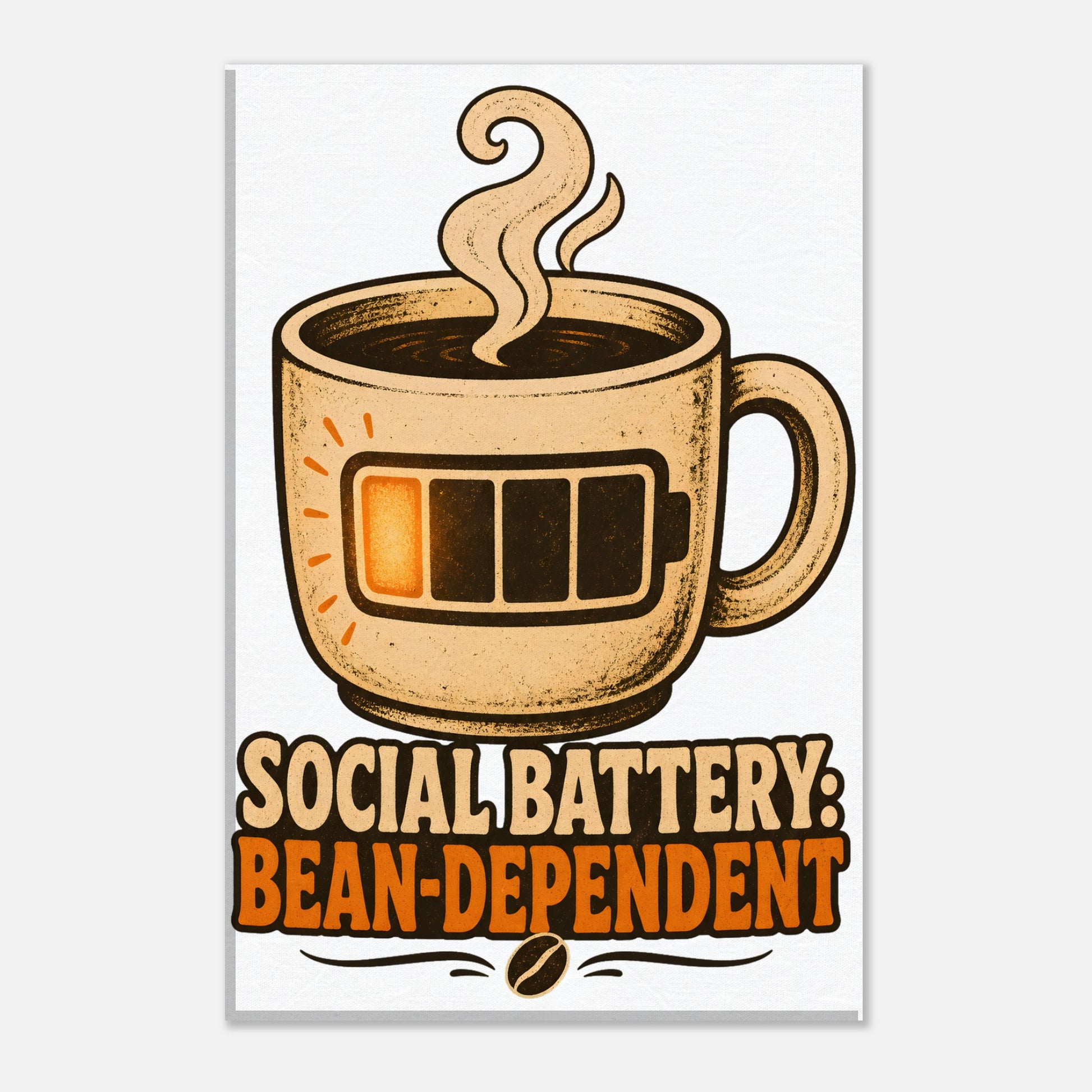 Social Battery: Bean-Dependent Graphic Canvas — product view 1