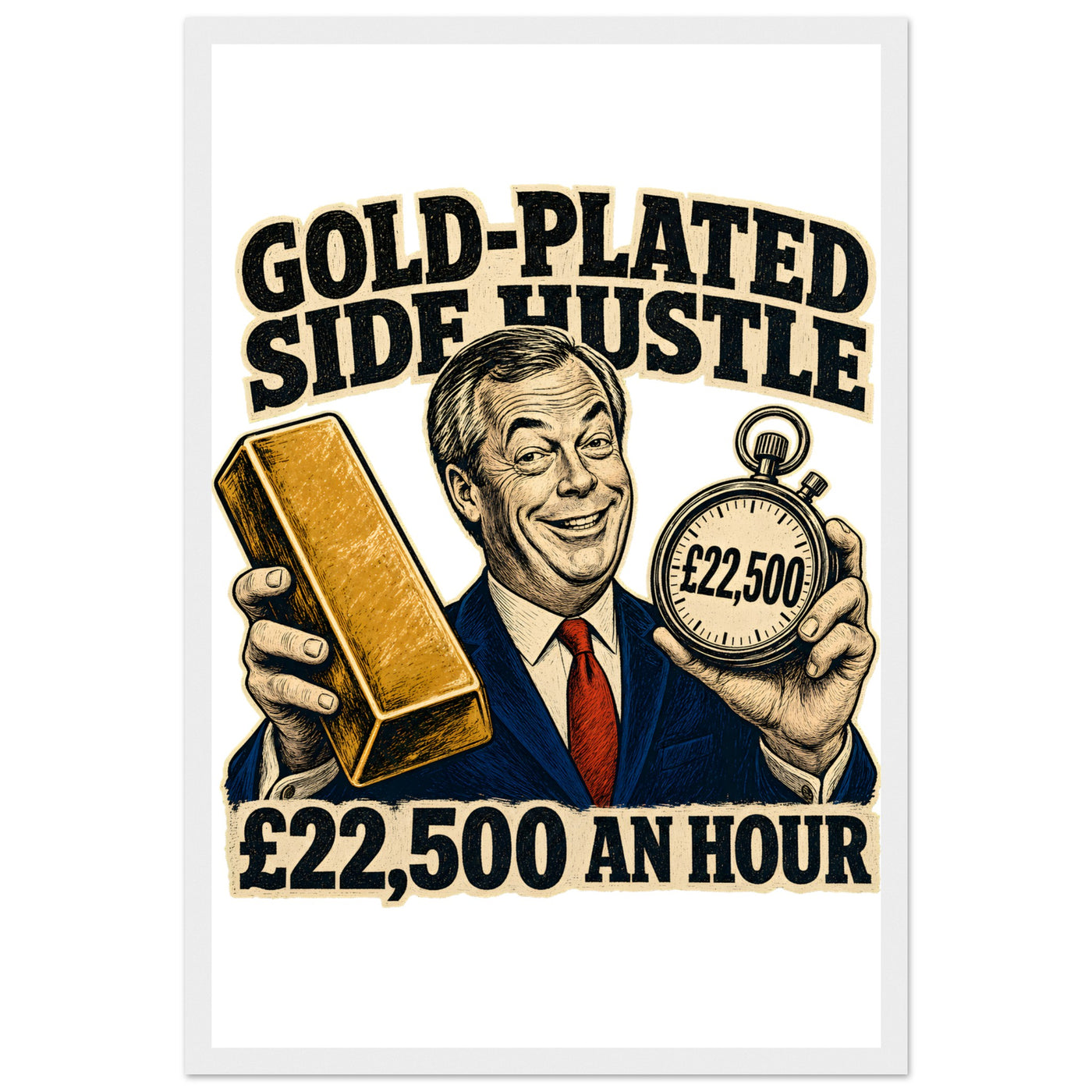 Gold-Plated Side Hustle £22,500 an Hour Framed Wall Art